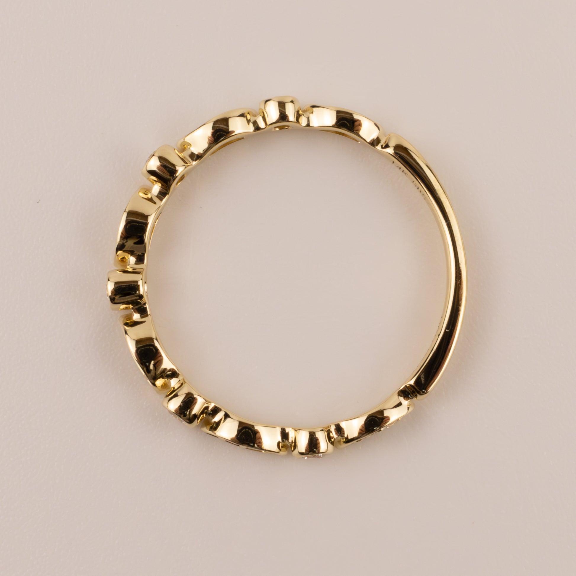 14KYG Stackable Alernating Diamond Band