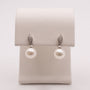 14KWG Pearl and Diamond Drop Stud Earrings