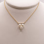 14KYG Pearl and Diamond Fixed Necklace