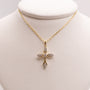 14K Two-Tone Diamond Pointed Cluster Cross Necklace