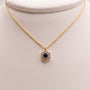 14KYG Blue Sapphire and Diamond Hexagon Necklace
