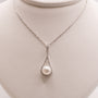 14KWG Pearl and Diamond Raindrop Necklace