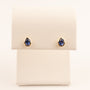 14KYG Blue Sapphire Bezel Set Oval Stud Earrings