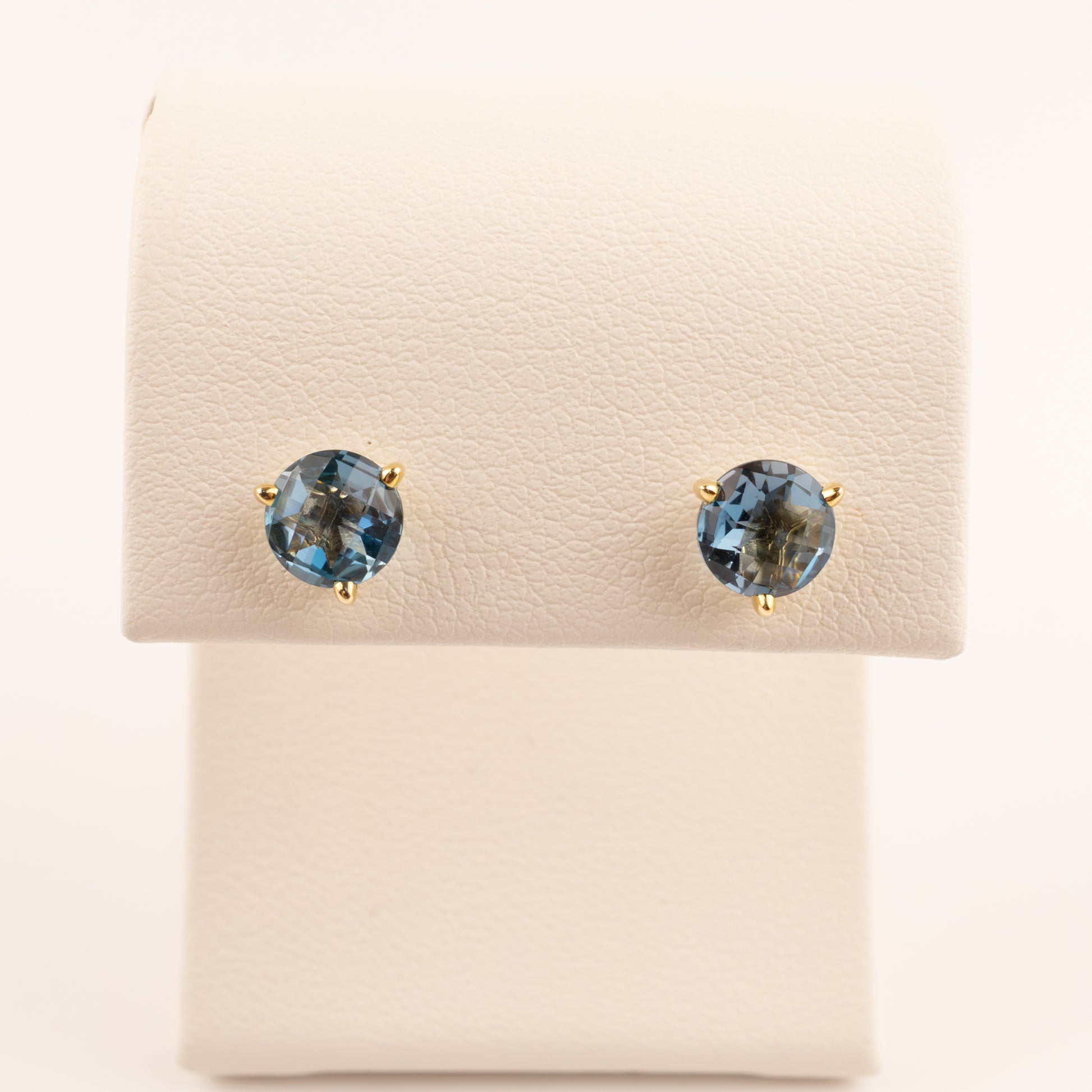 14KYG London Blue Topaz Martini Set Stud Earrings