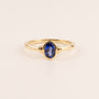 14KYG Blue Sapphire Oval Bezel Set Ring