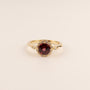 14KYG Rhodolite Garnet and Diamond Halo Ring