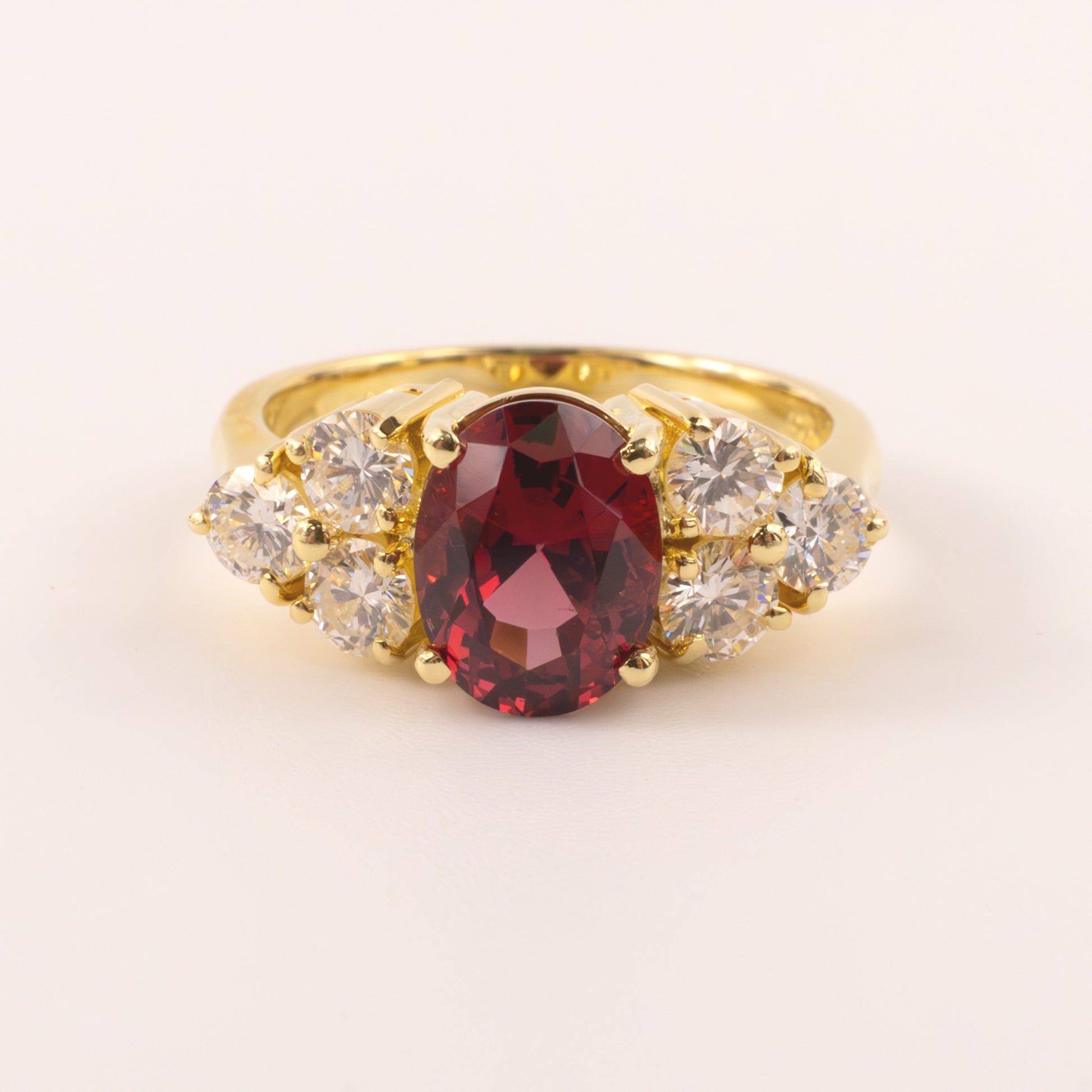 18KYG Spinel and Diamond Ring