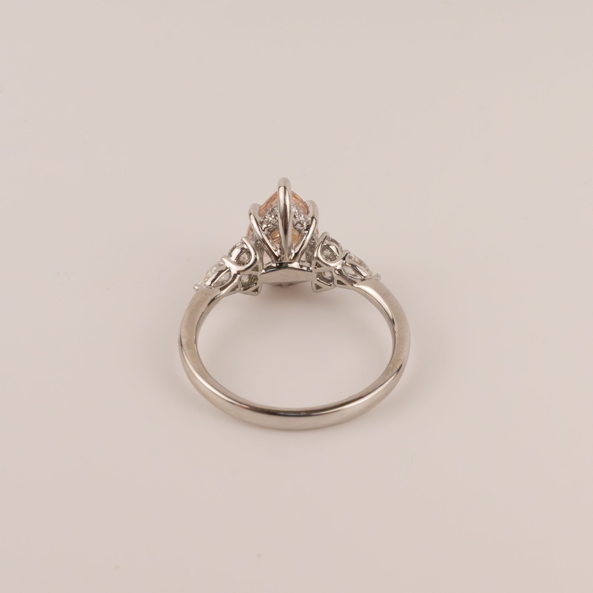 Platinum Morganite and Diamond Ring