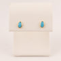 14KYG Turquoise Cabochon Oval Bezel Set Stud Earrings