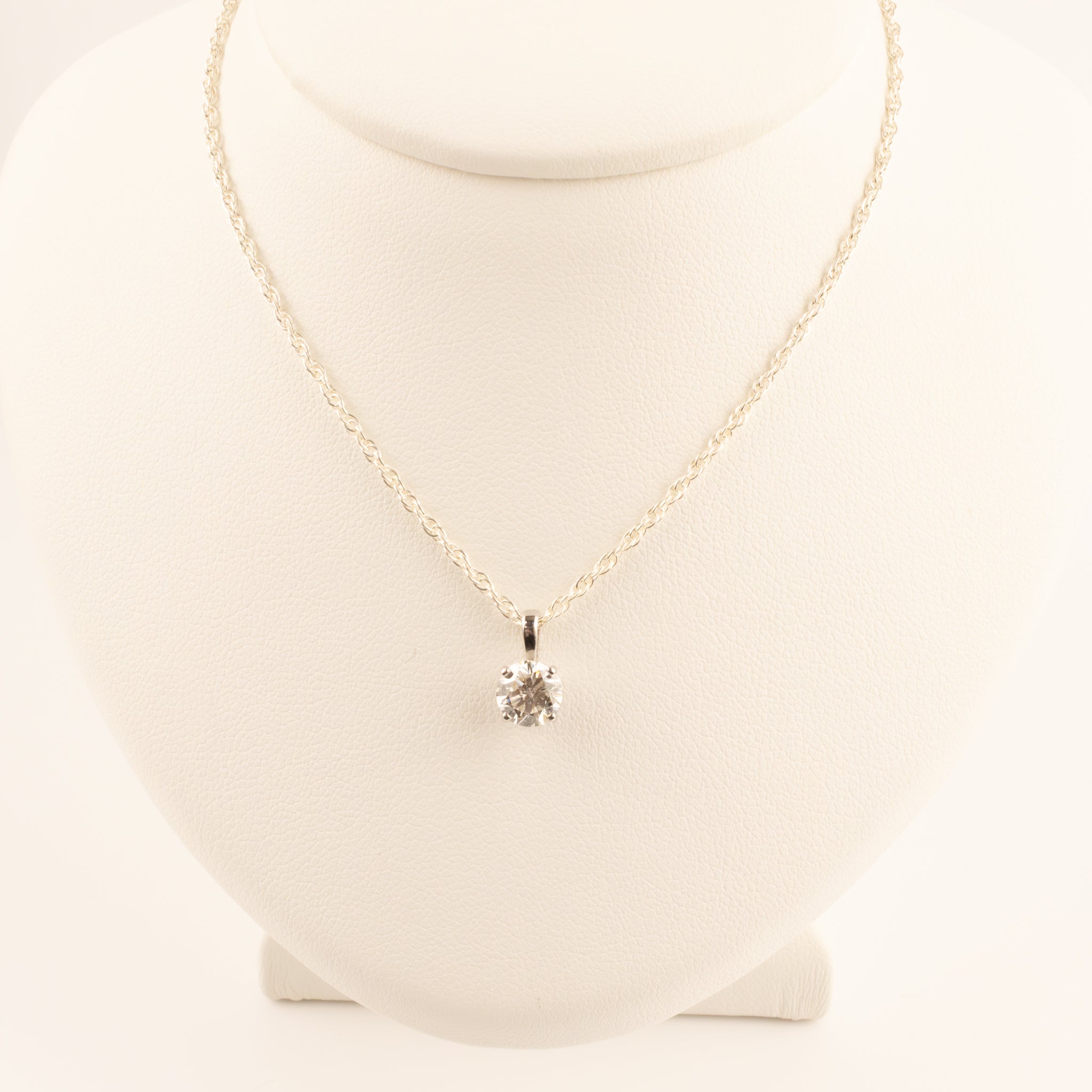 14KWG Diamond 0.75ct Solitaire Pendant