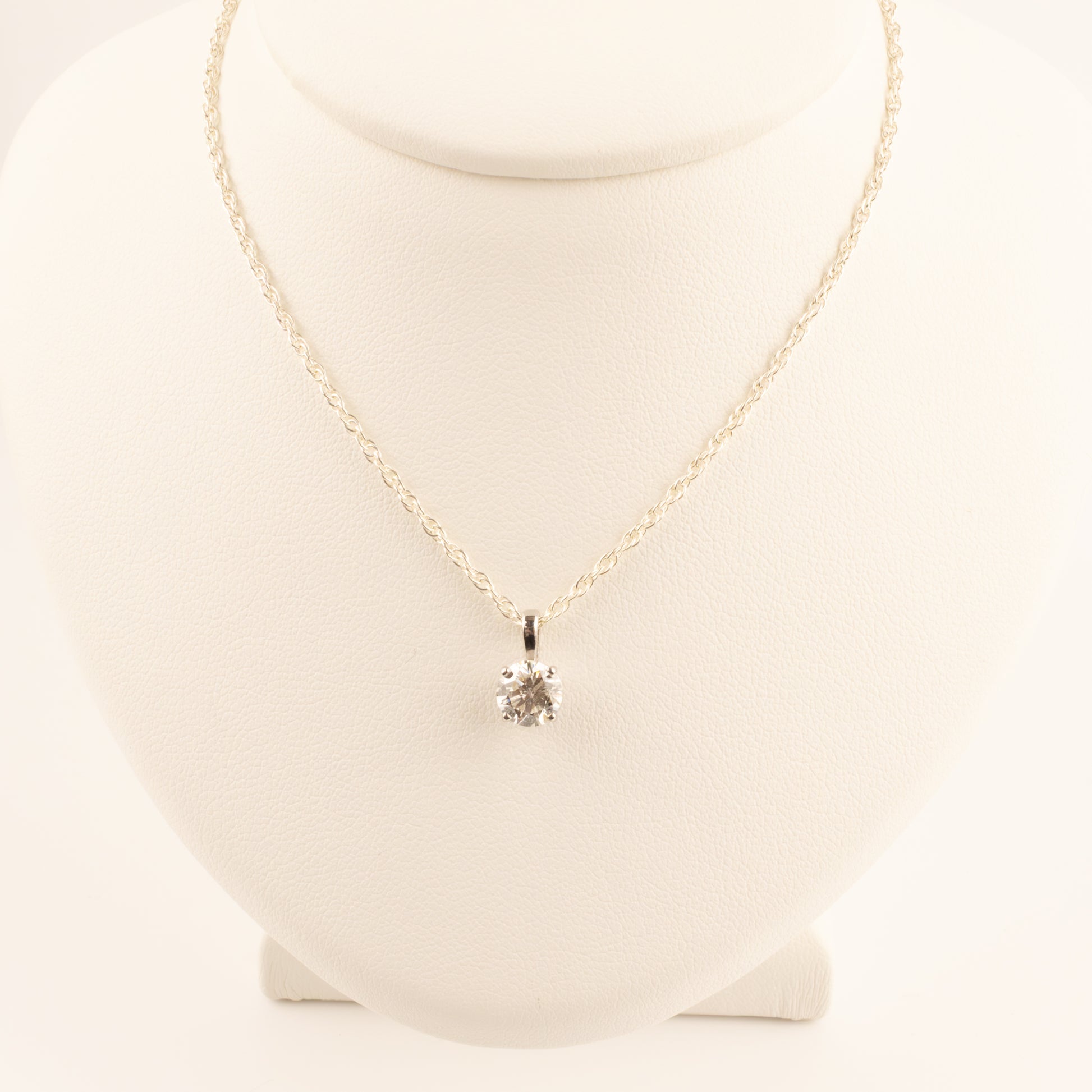14KWG Diamond 0.75ct Solitaire Pendant