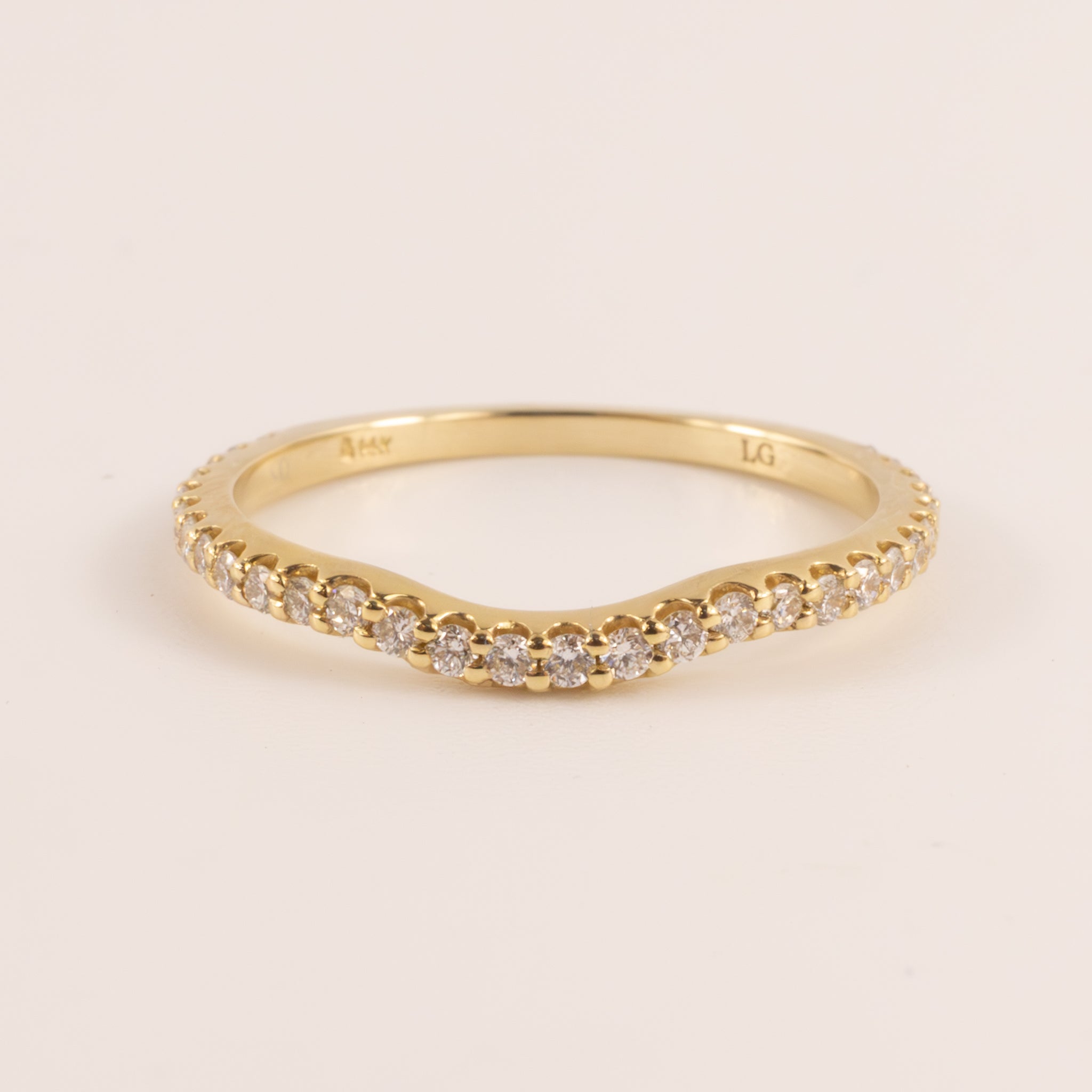 14KYG Lab Grown Contour Diamond Band