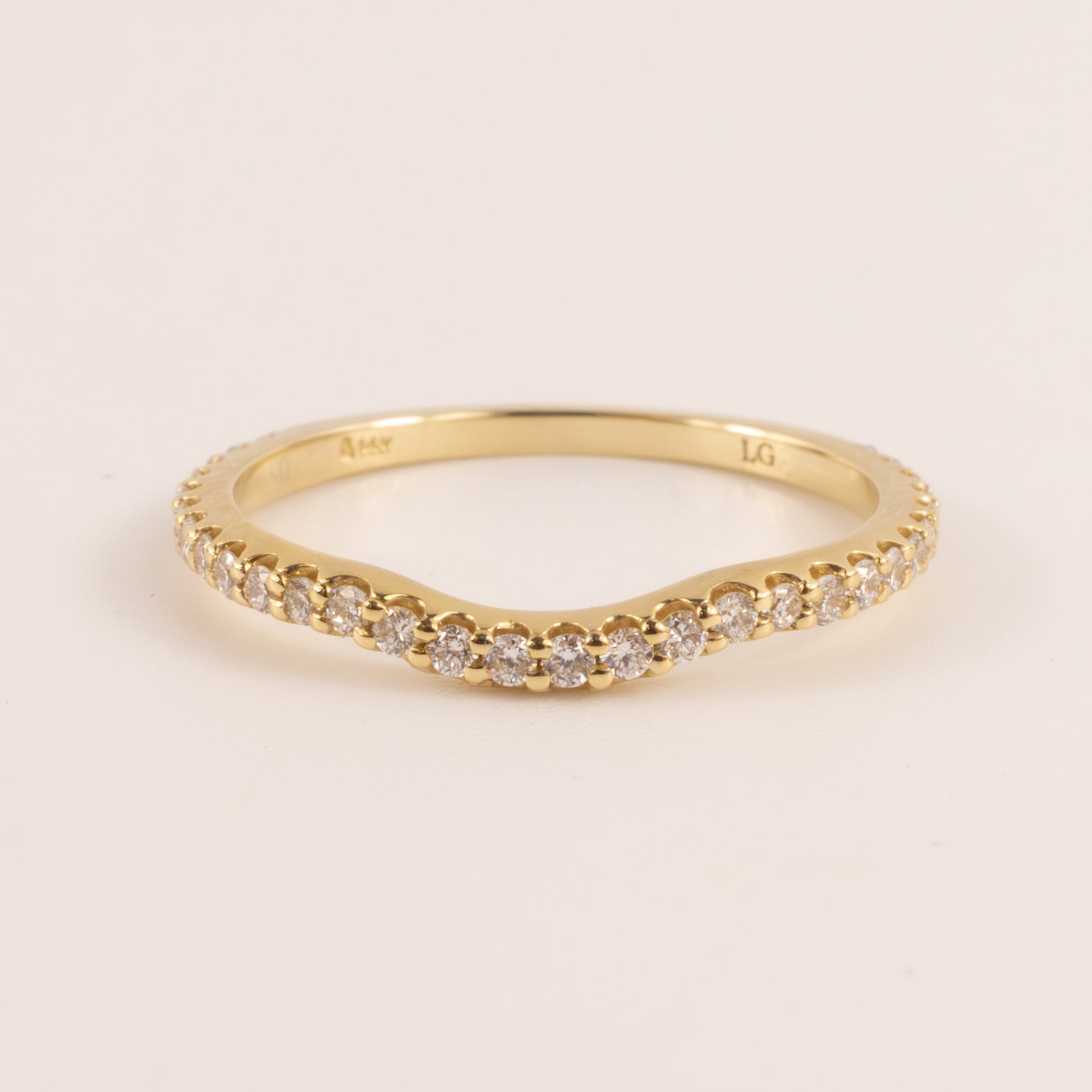 14KYG Lab Grown Contour Diamond Band