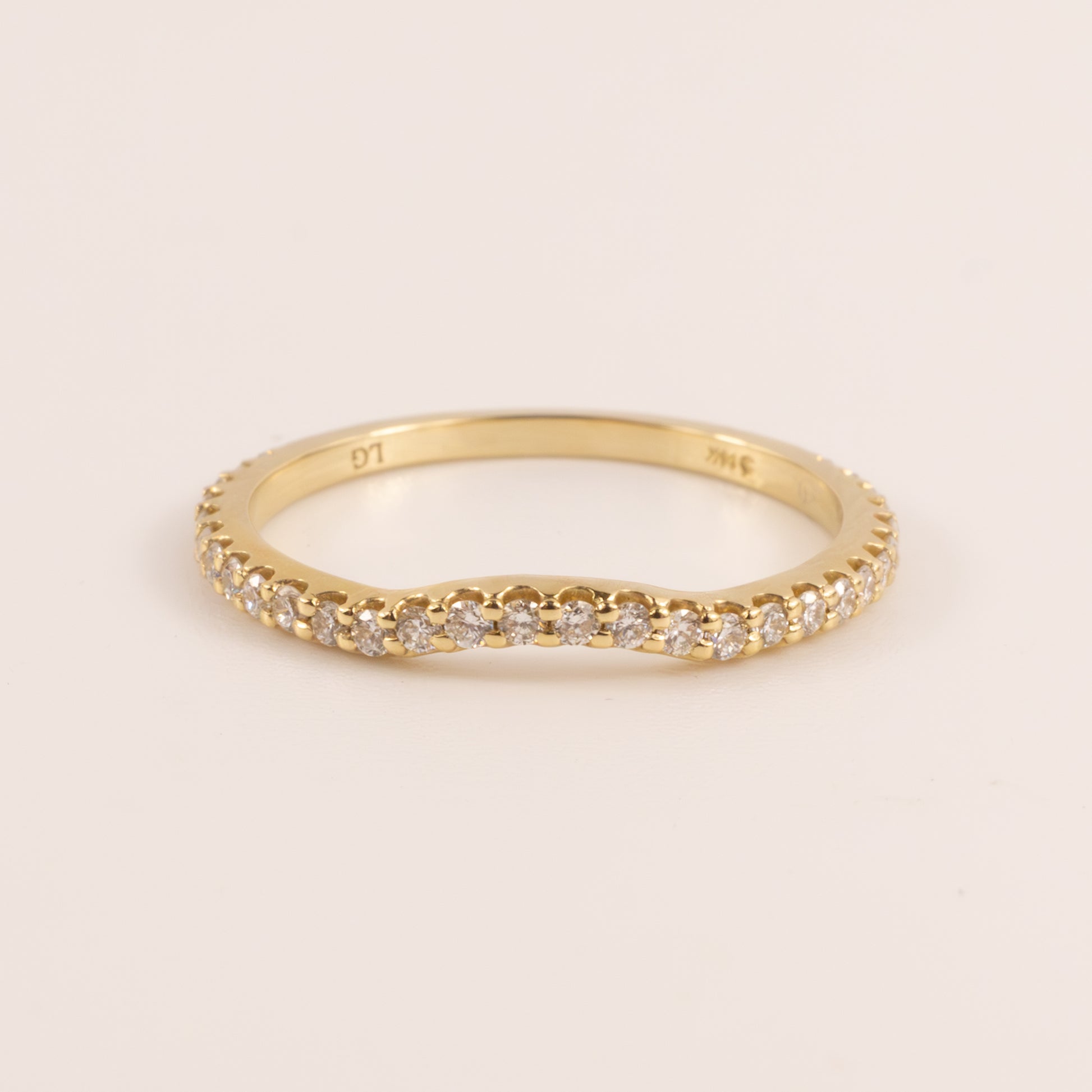 14KYG Lab Grown Contour Diamond Band