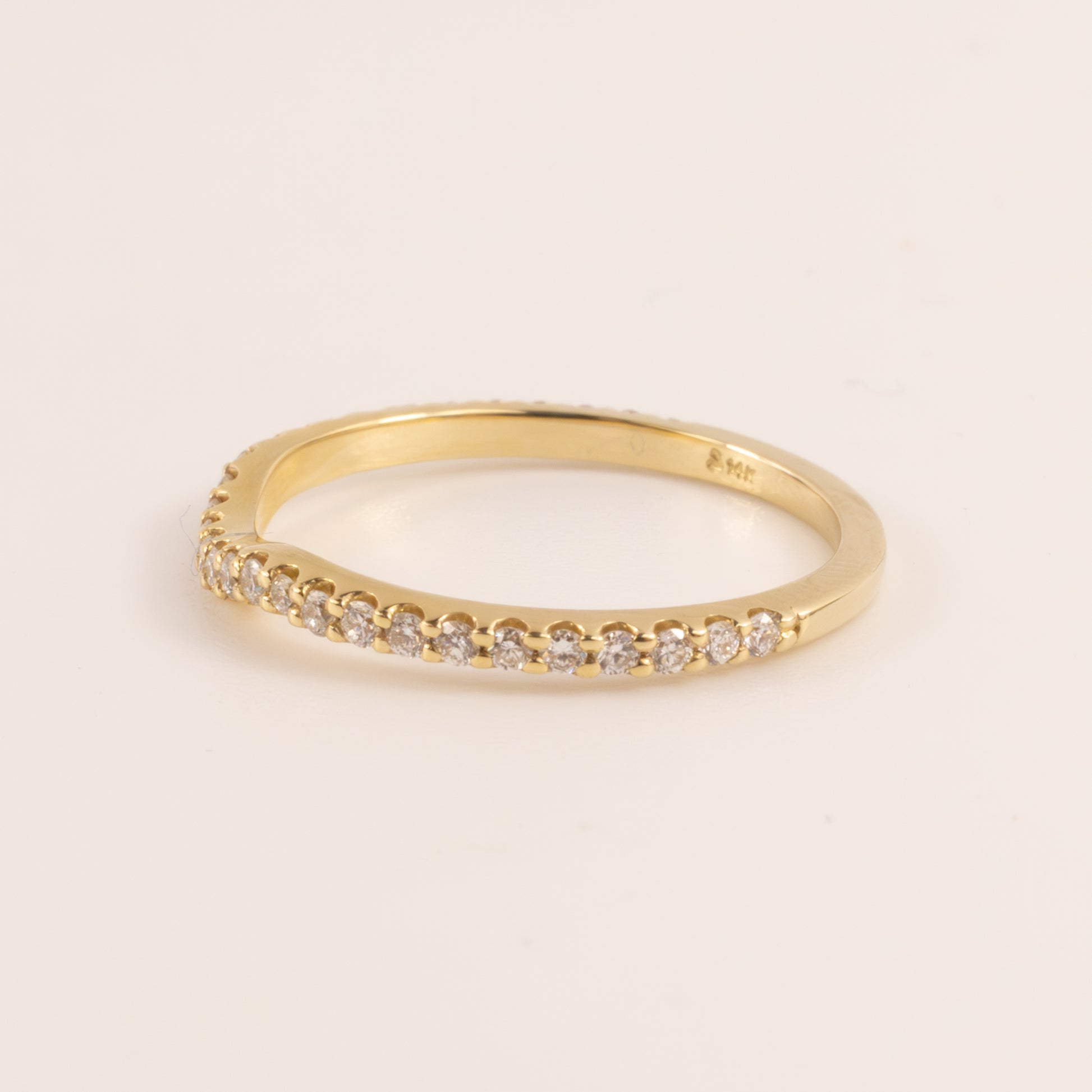 14KYG Lab Grown Contour Diamond Band