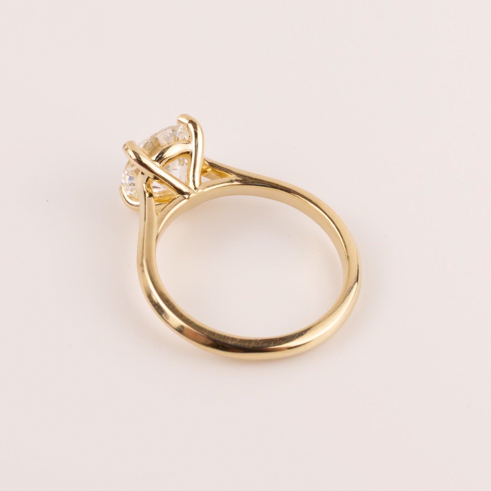 14KYG Lab Grown Round Brilliant Diamond 2.46ct Engagement Ring