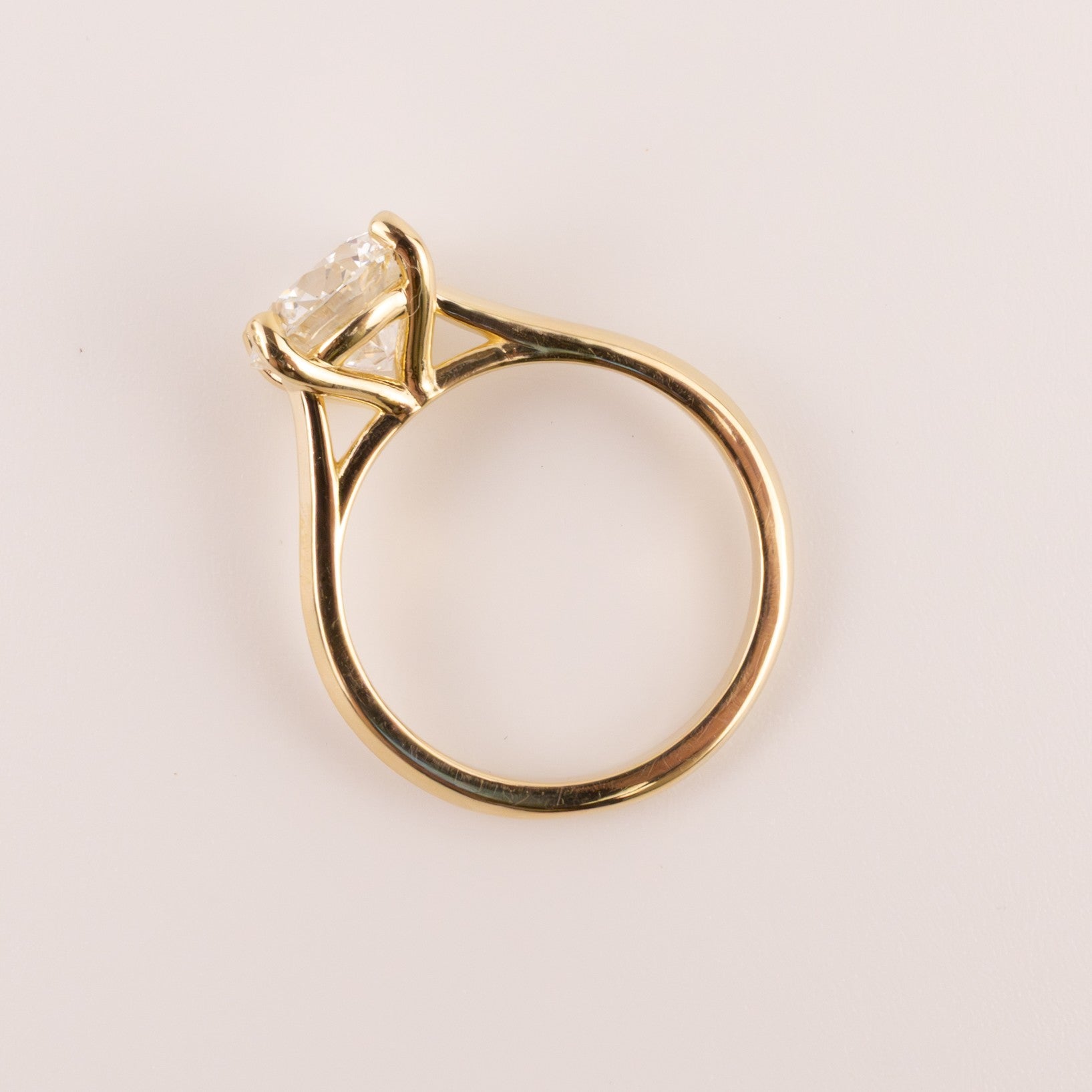 14KYG Lab Grown Round Brilliant Diamond 2.46ct Engagement Ring