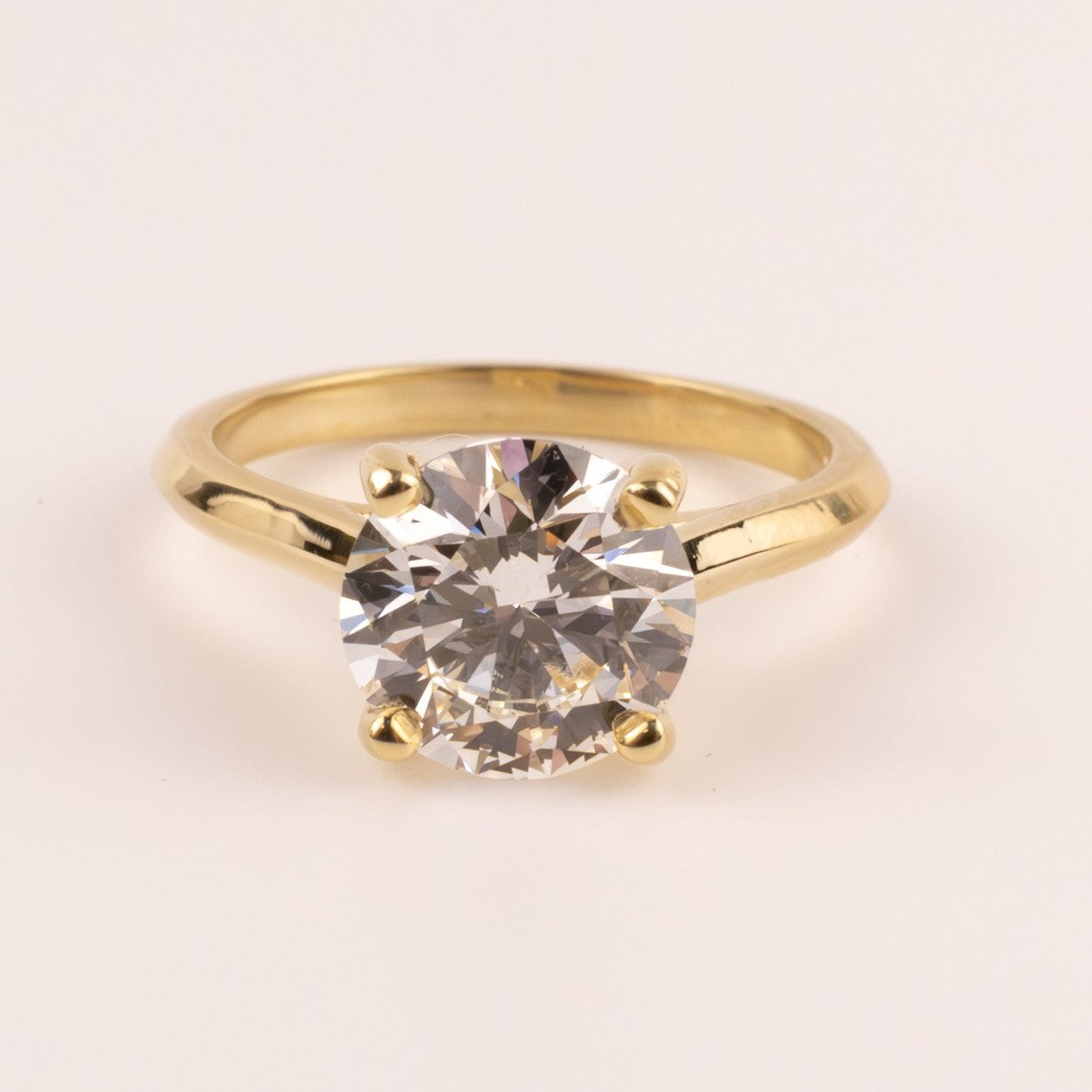14KYG Lab Grown Round Brilliant Diamond 2.46ct Engagement Ring