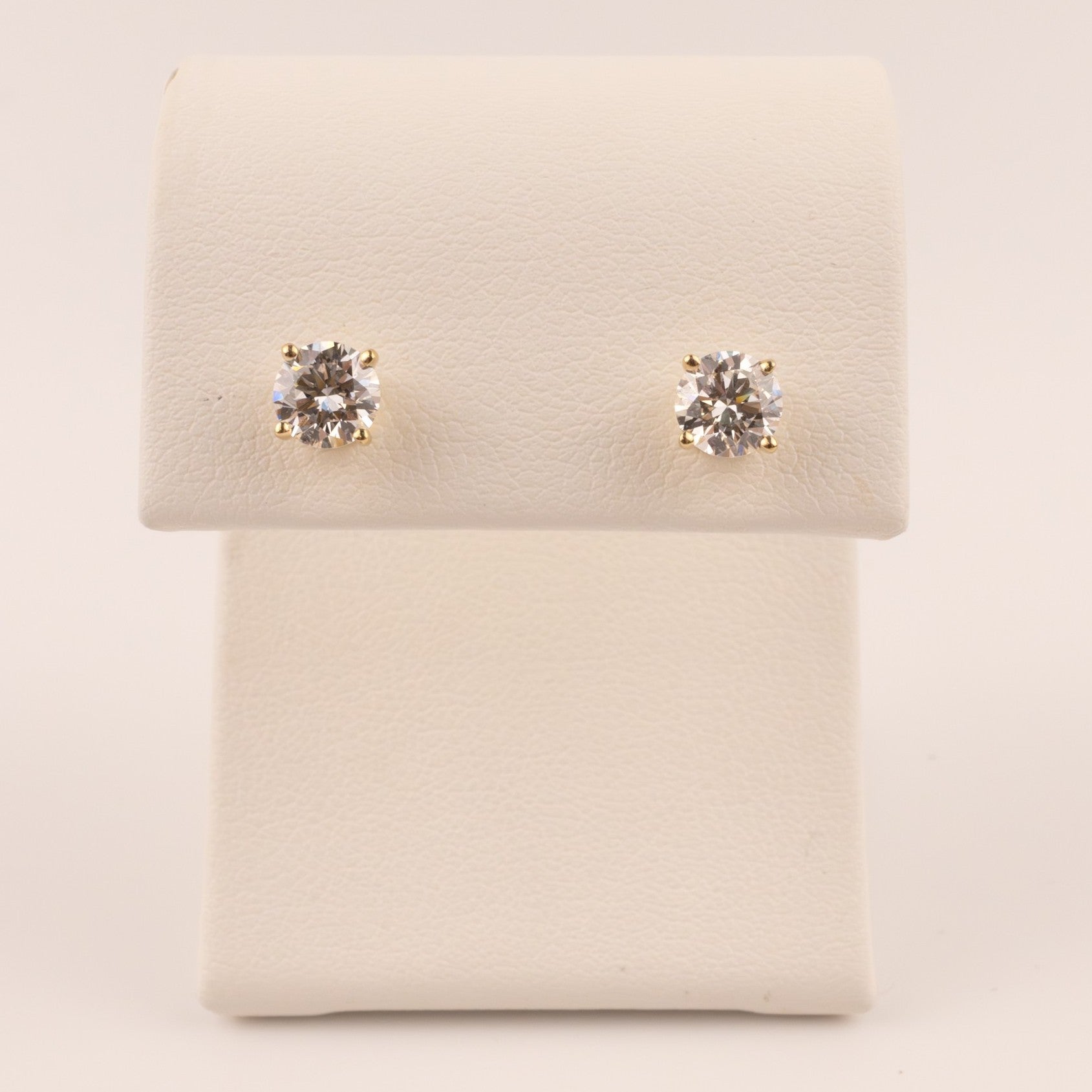 14KYG Lab Grown Diamond 1.00cttw Basket Stud Earrings
