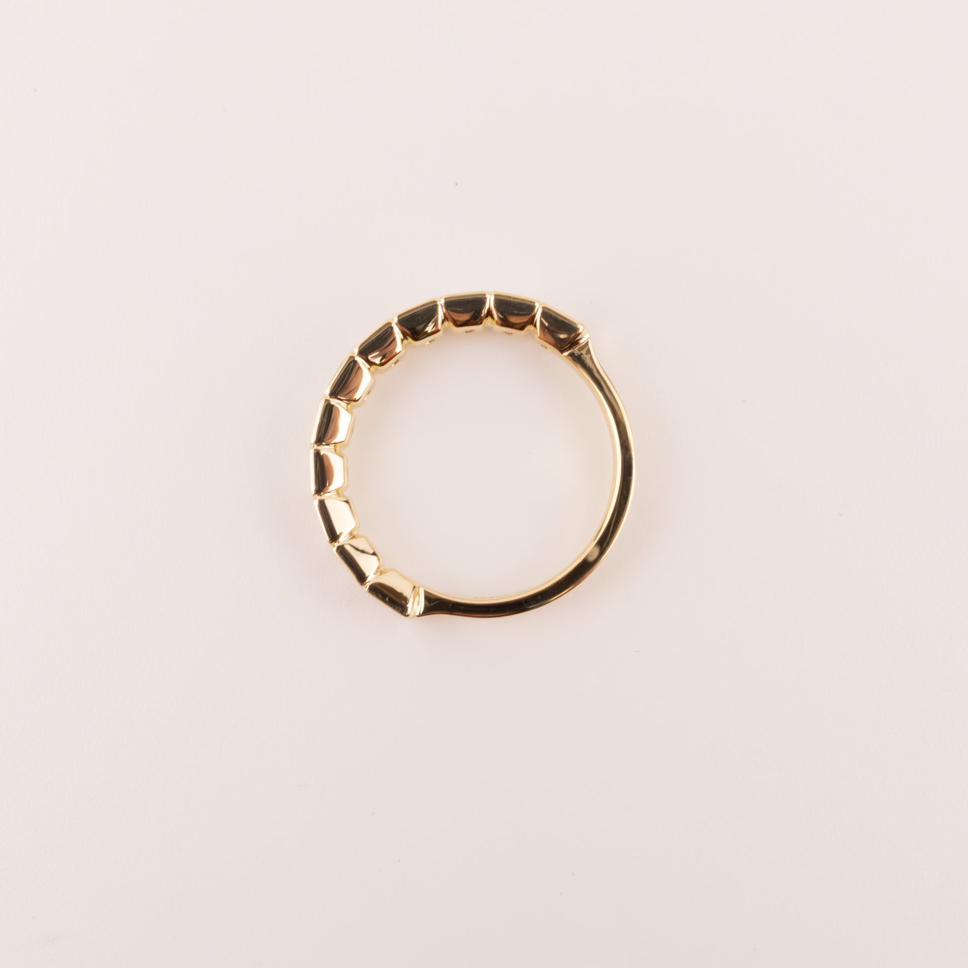 14KYG Bezel Set Square Diamond Band