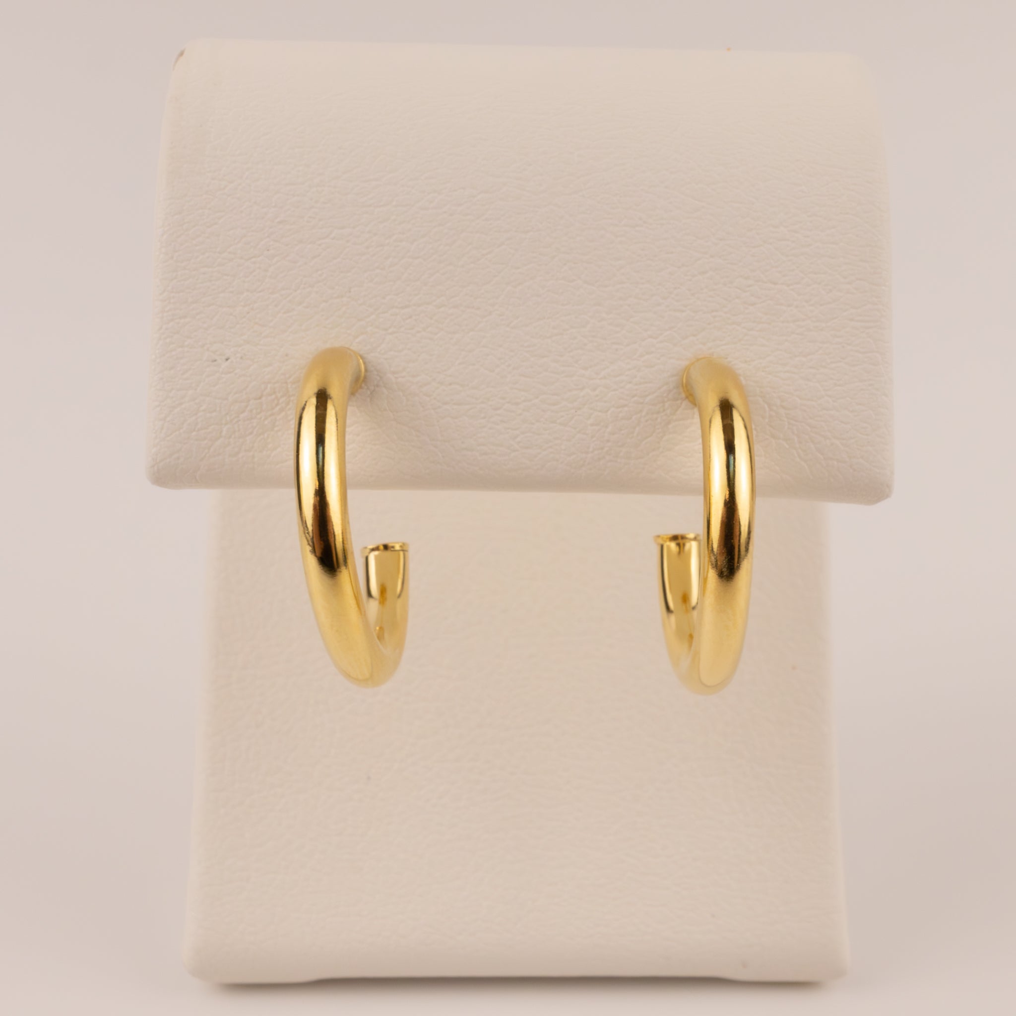 14KYG 2.5x17mm Open Tube Hoop Earrings