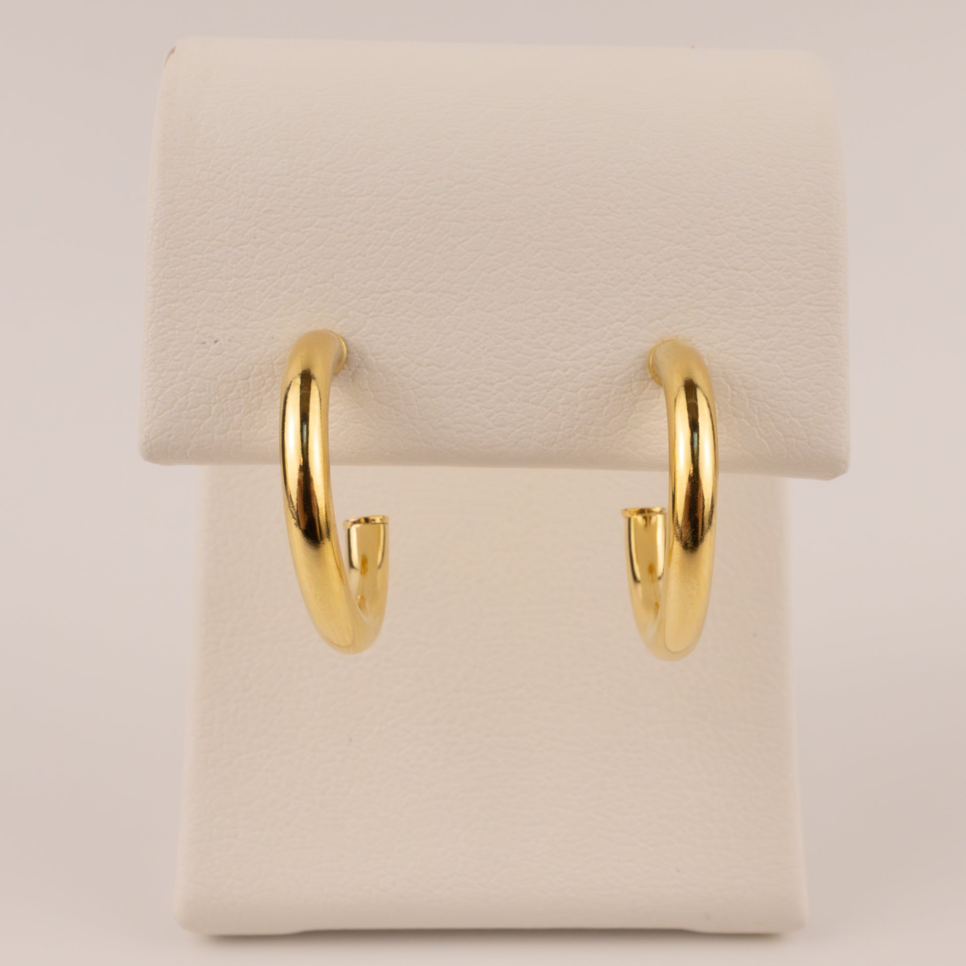 14KYG 2.5x17mm Open Tube Hoop Earrings