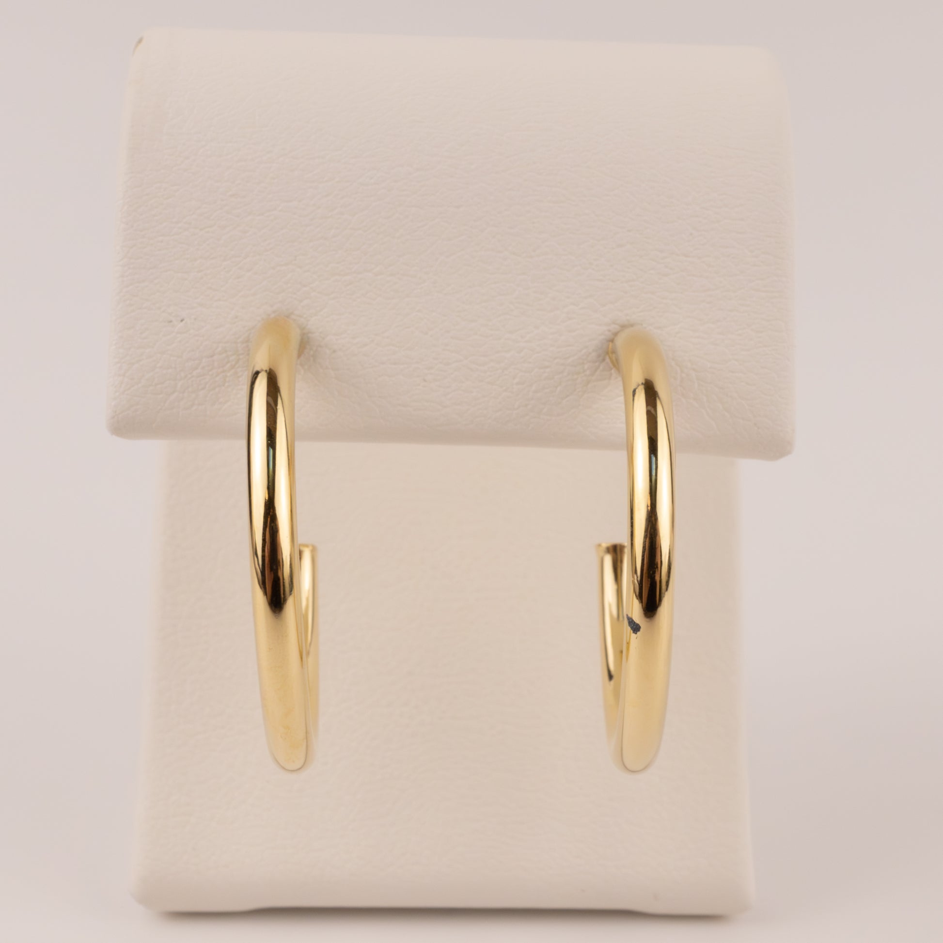 14KYG 2.5x25mm Open Tube Hoop Earrings