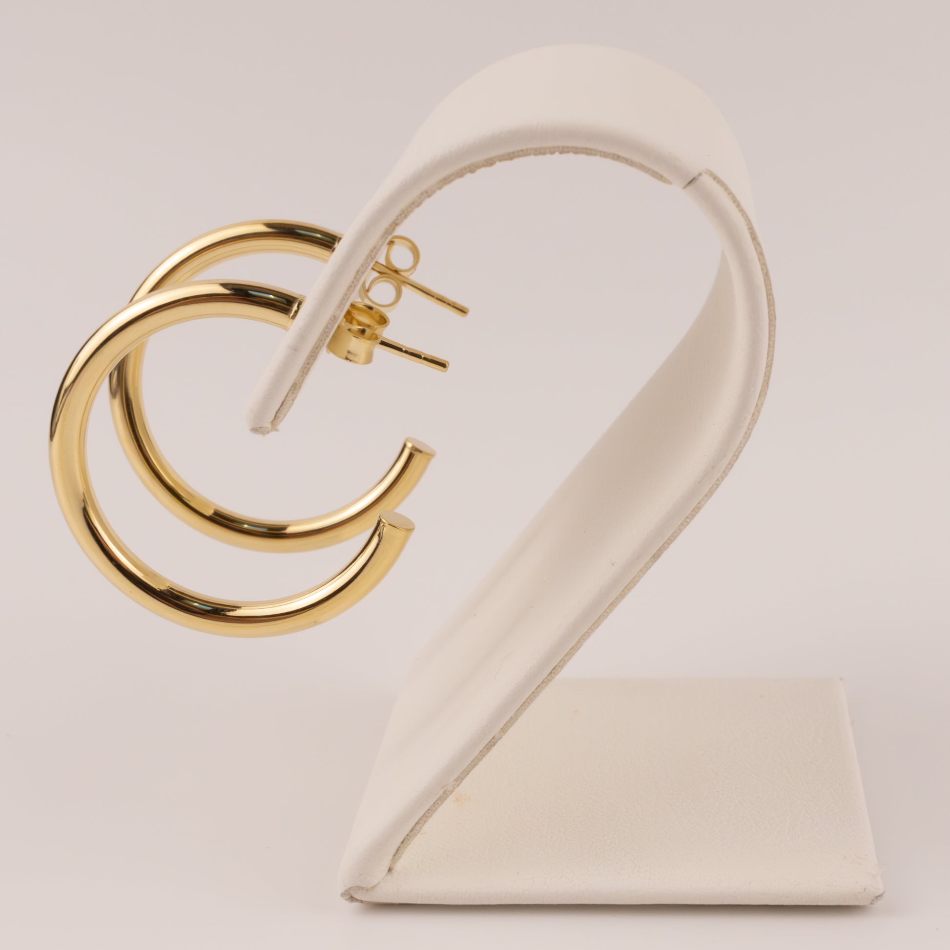 14KYG 2.5x25mm Open Tube Hoop Earrings