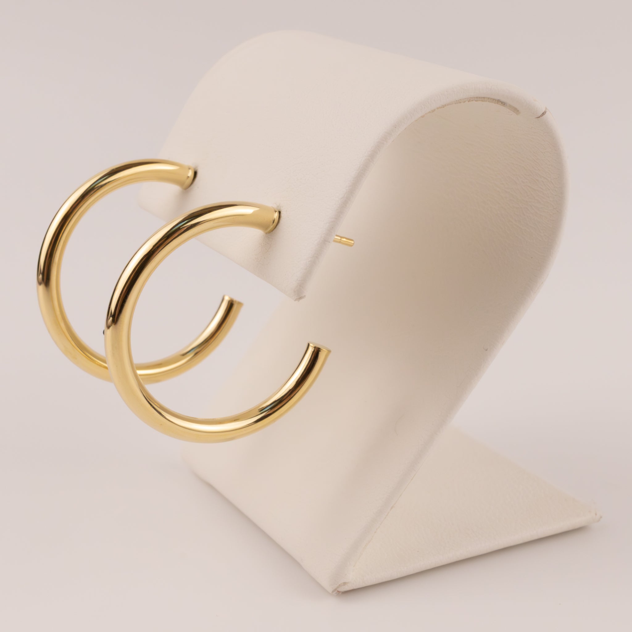 14KYG 2.5x25mm Open Tube Hoop Earrings