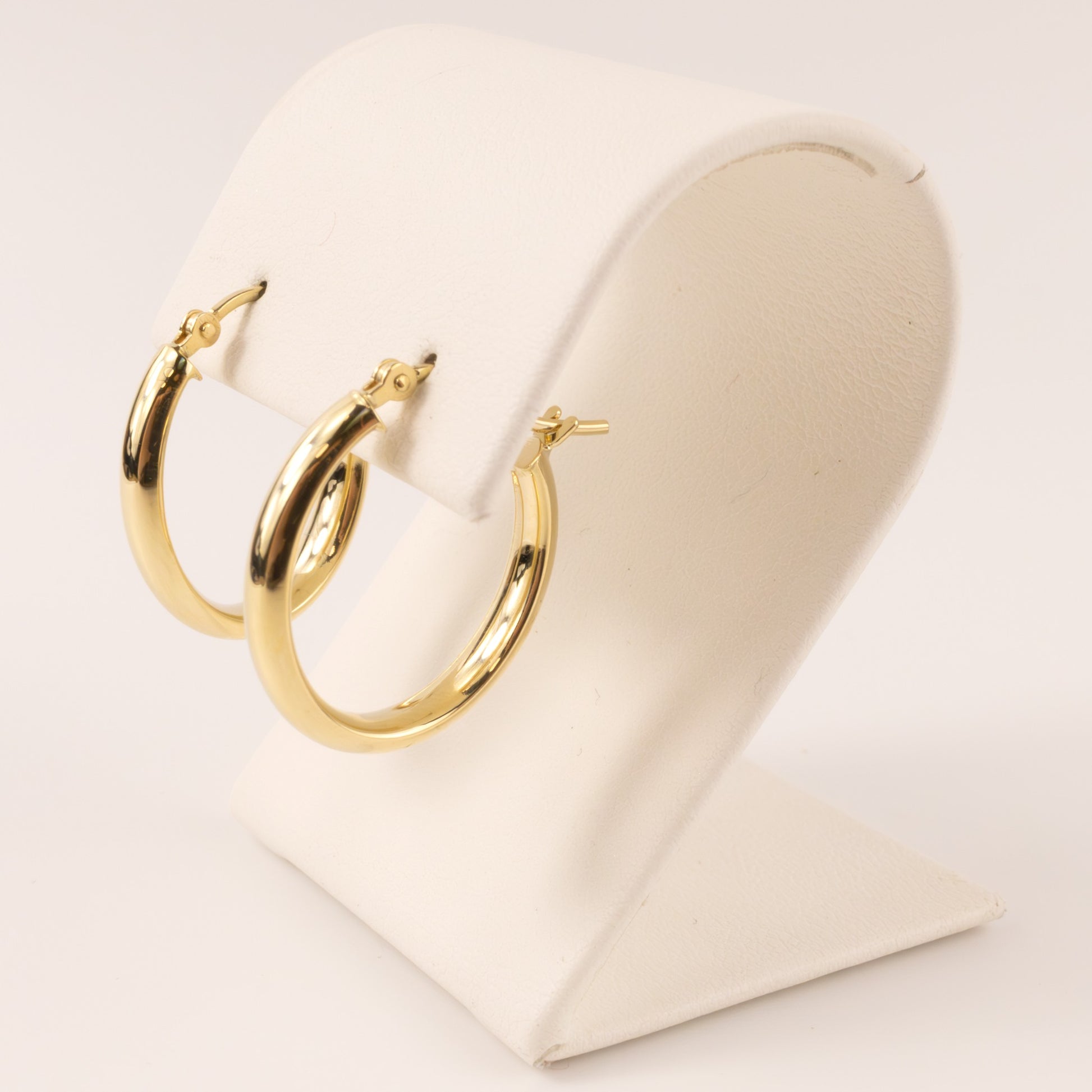 14KYG 3.75x21.5mm Tube Hoop Earrings