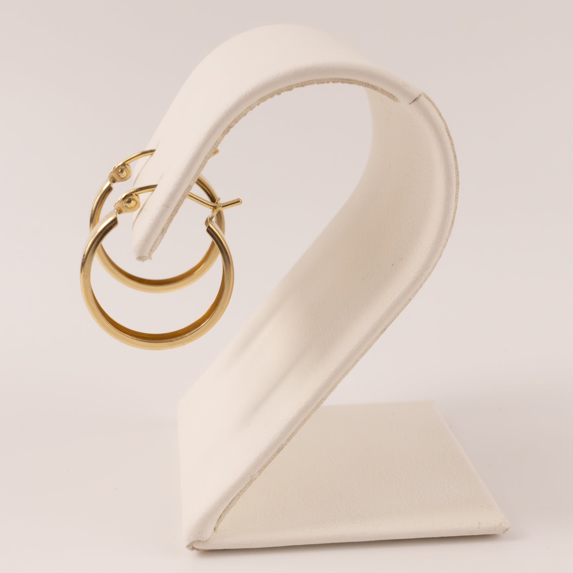 14KYG 3x14mm Flat Hoop Earrings