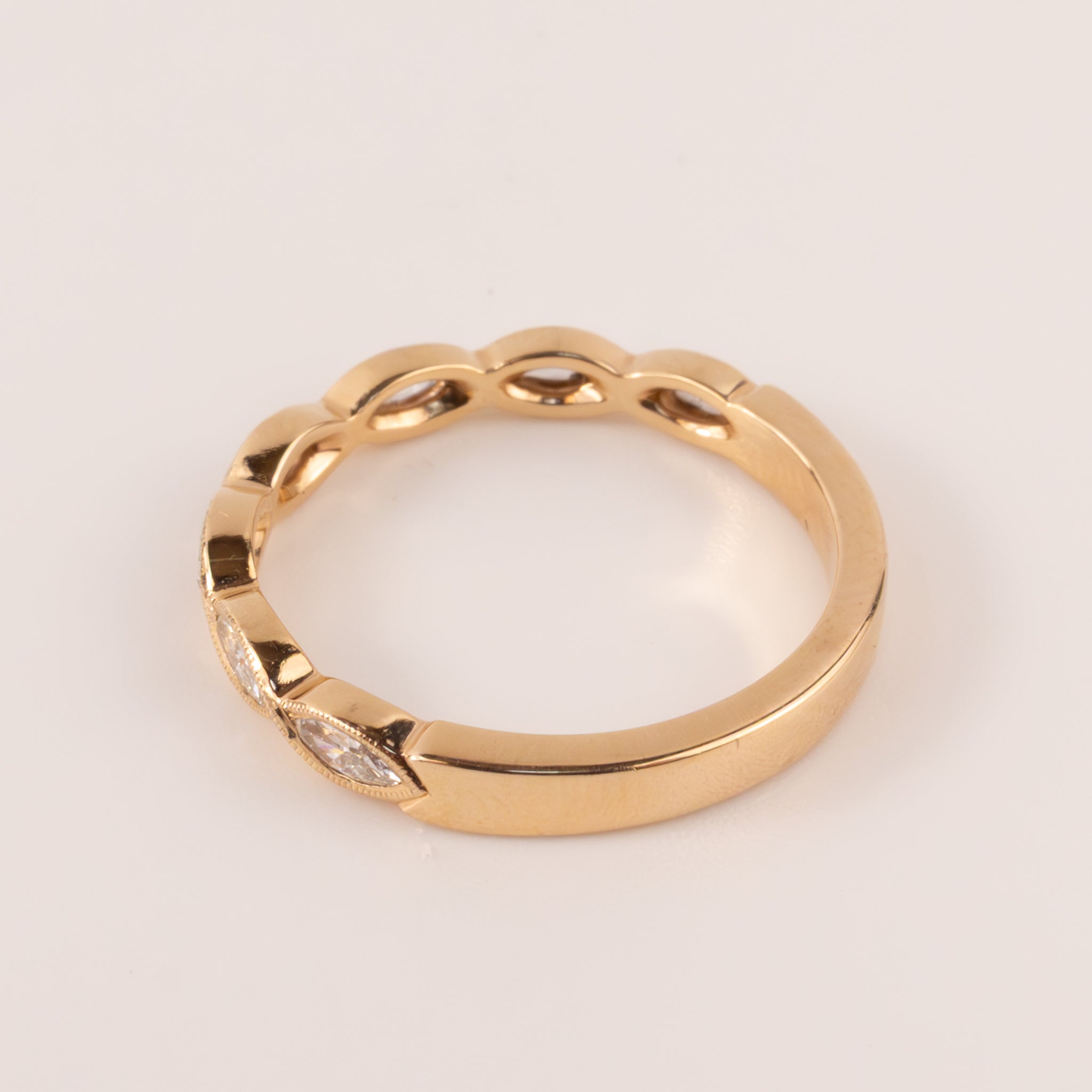 14KRG Marquise Twist Diamond Band