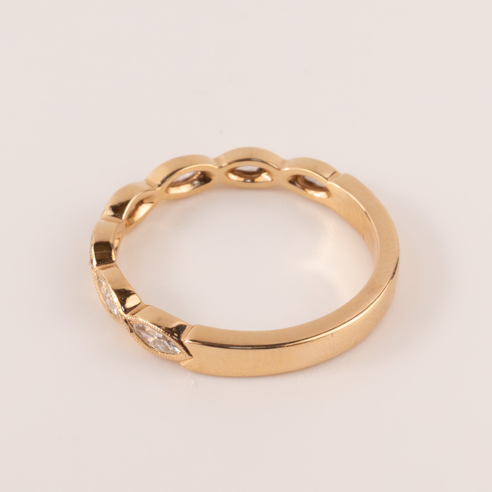 14KRG Marquise Twist Diamond Band