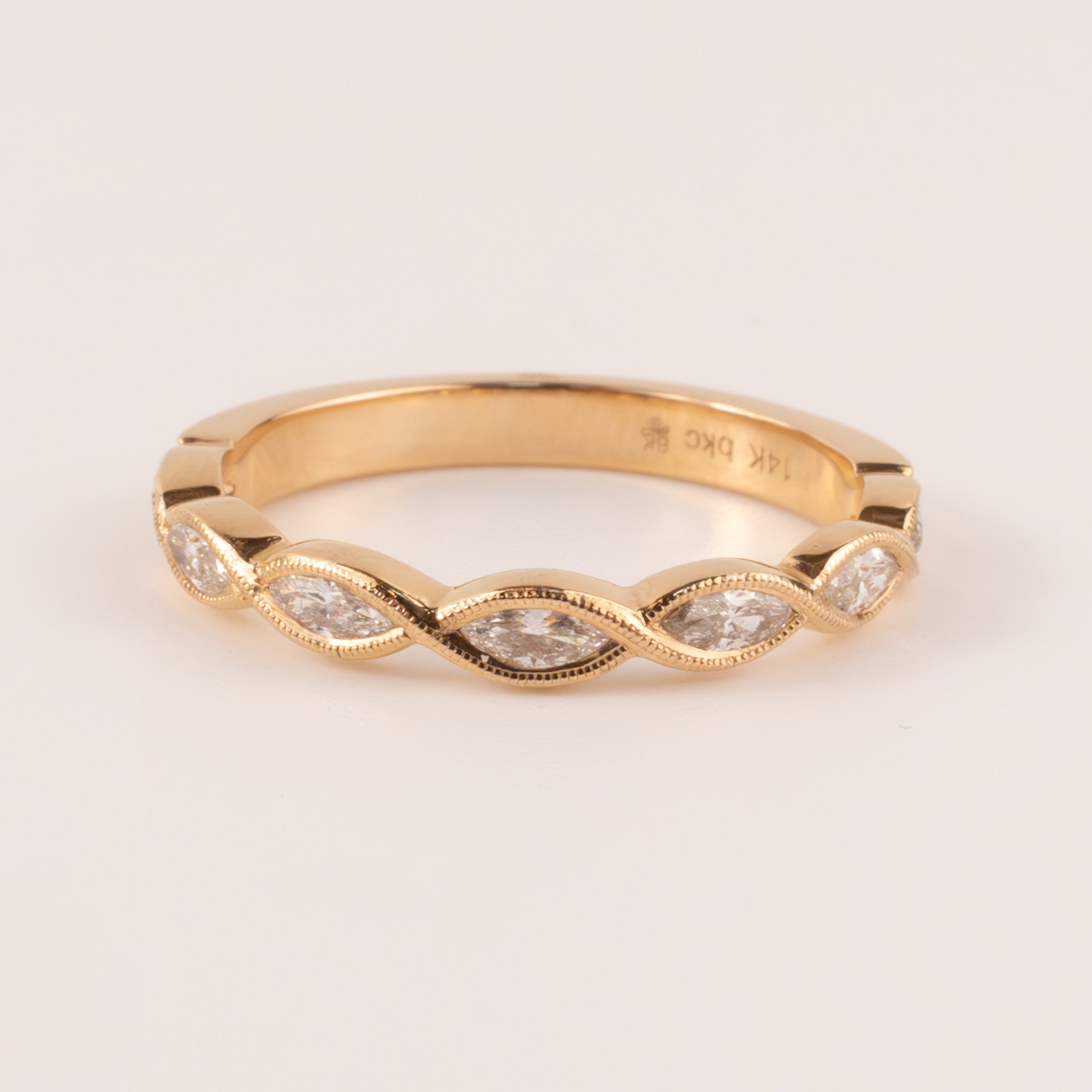 14KRG Marquise Twist Diamond Band