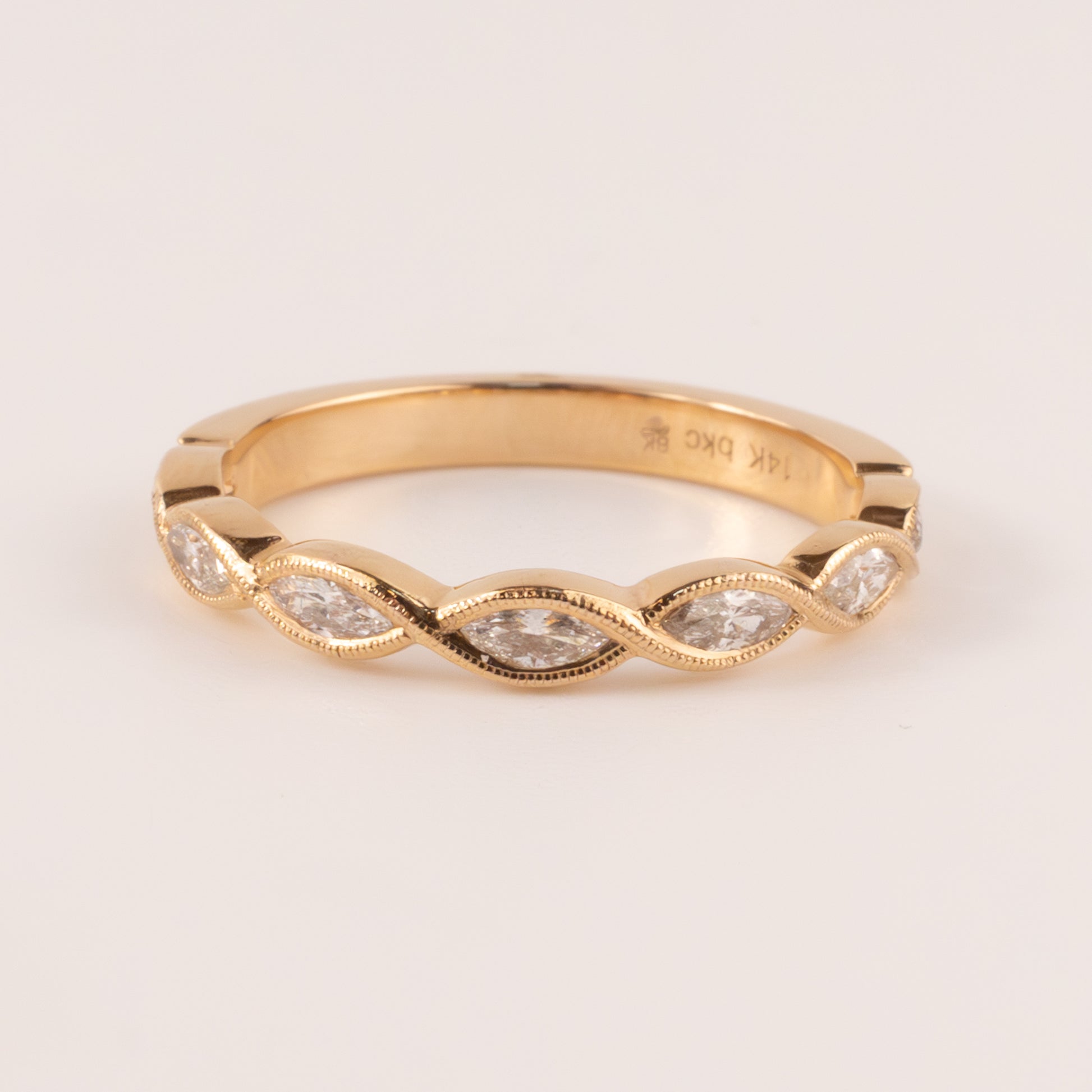 14KRG Marquise Twist Diamond Band