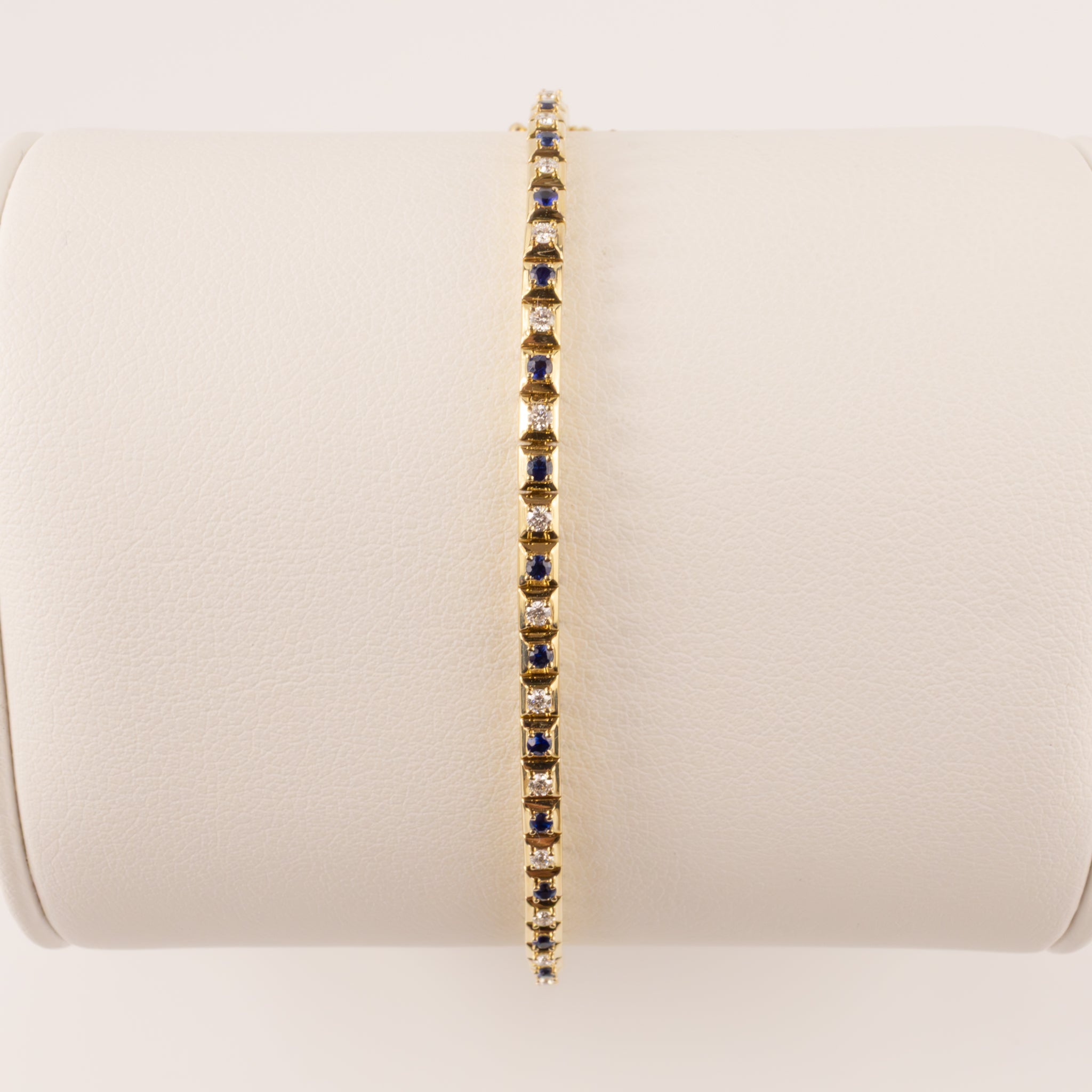 14KYG Sapphire and Diamond Tennis Bracelet