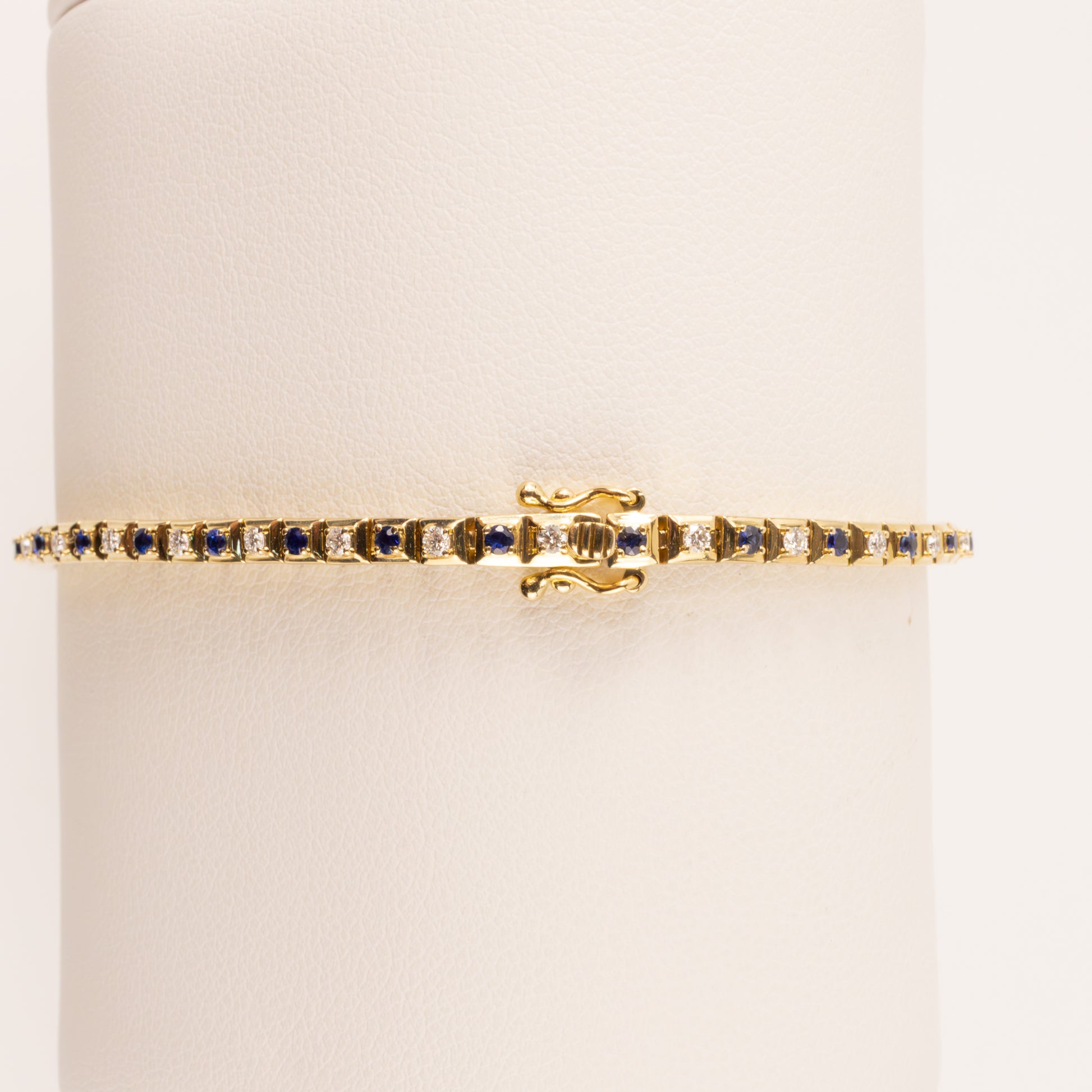 14KYG Sapphire and Diamond Tennis Bracelet