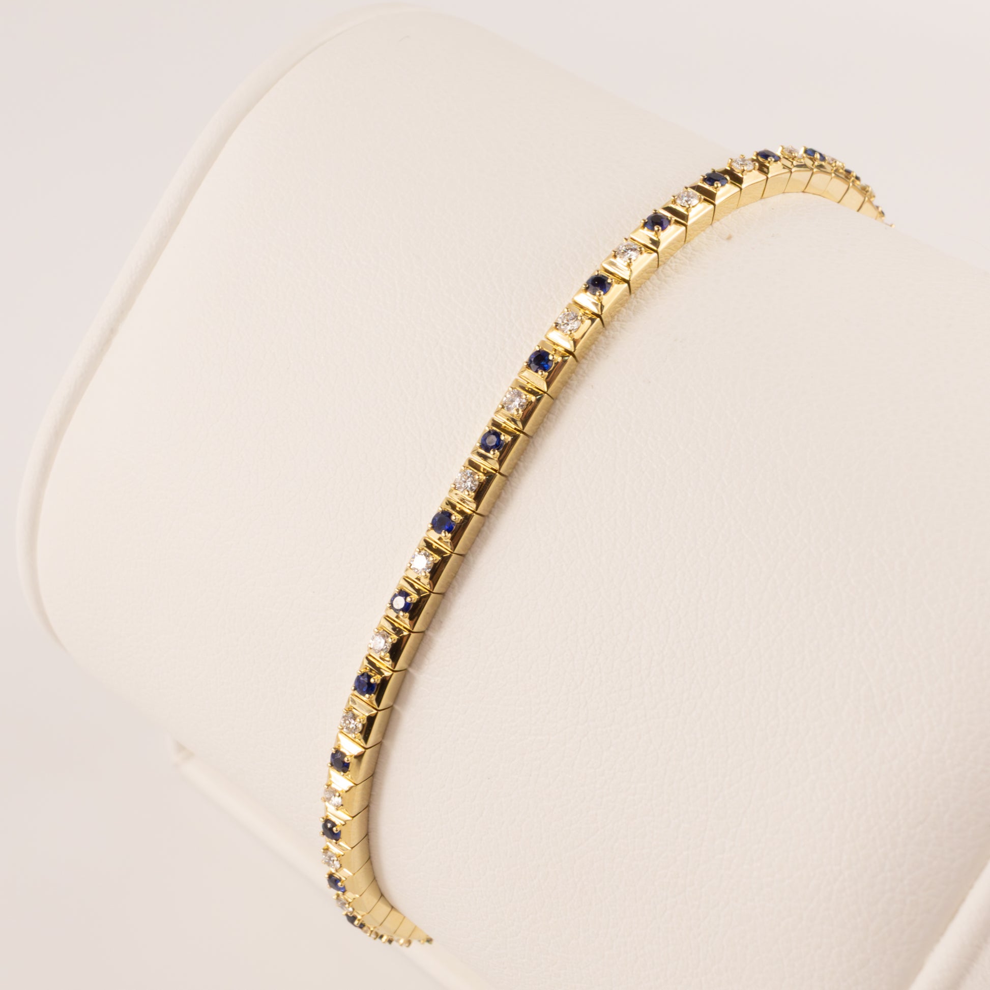 14KYG Sapphire and Diamond Tennis Bracelet