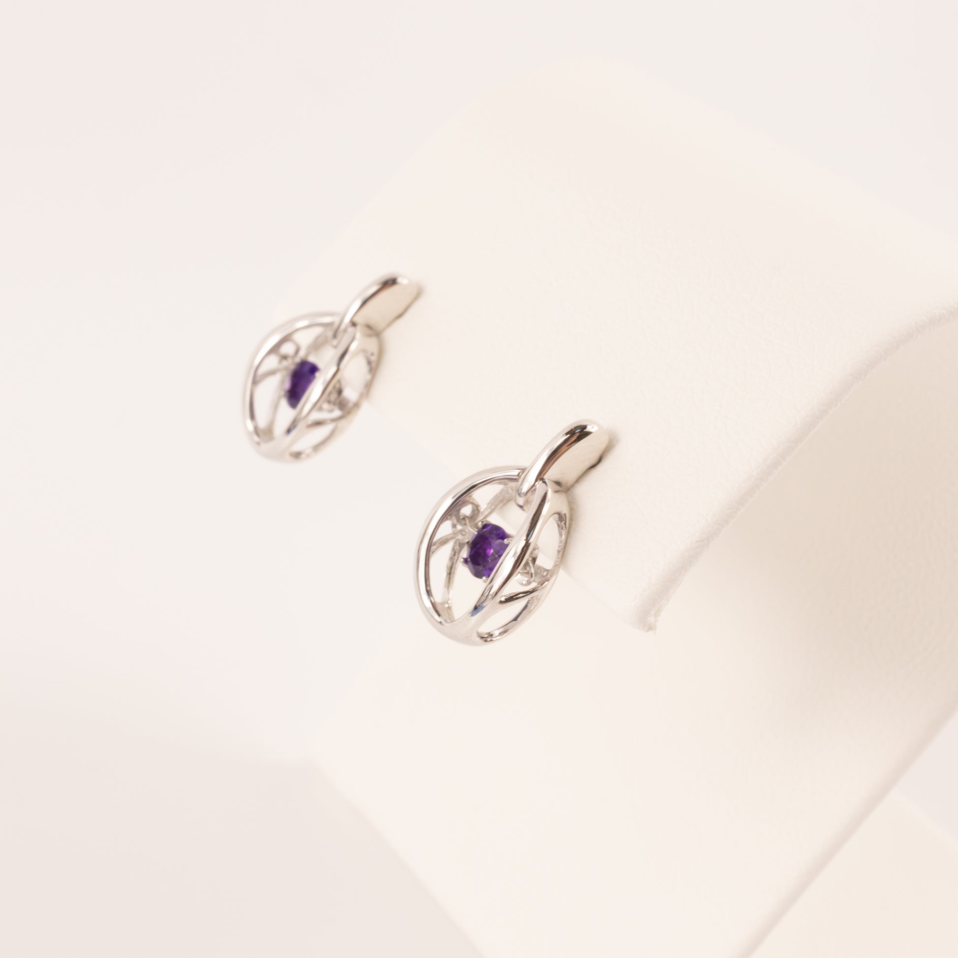 Sterling Silver Amethyst Dangle Drop Earrings