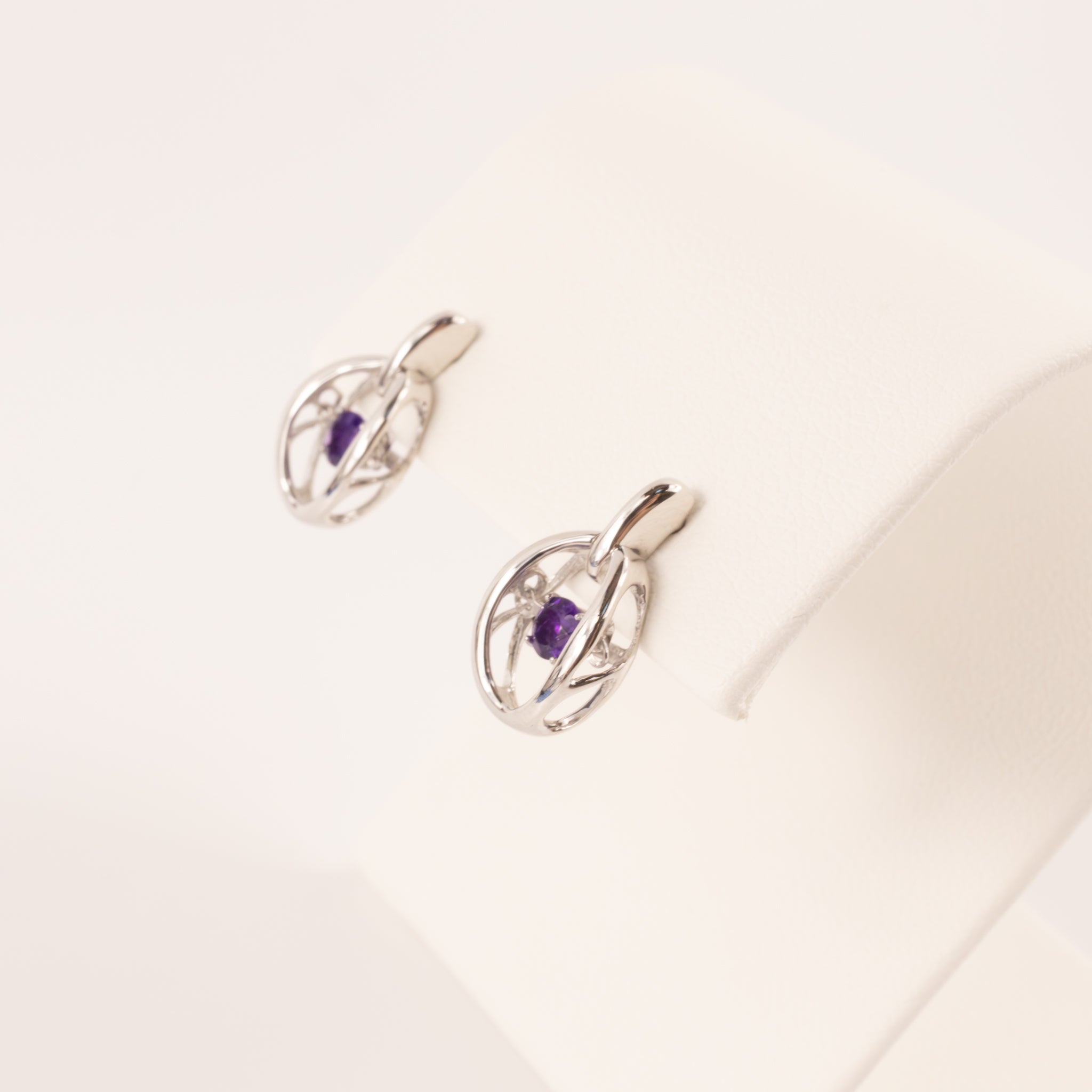 Sterling Silver Amethyst Dangle Drop Earrings