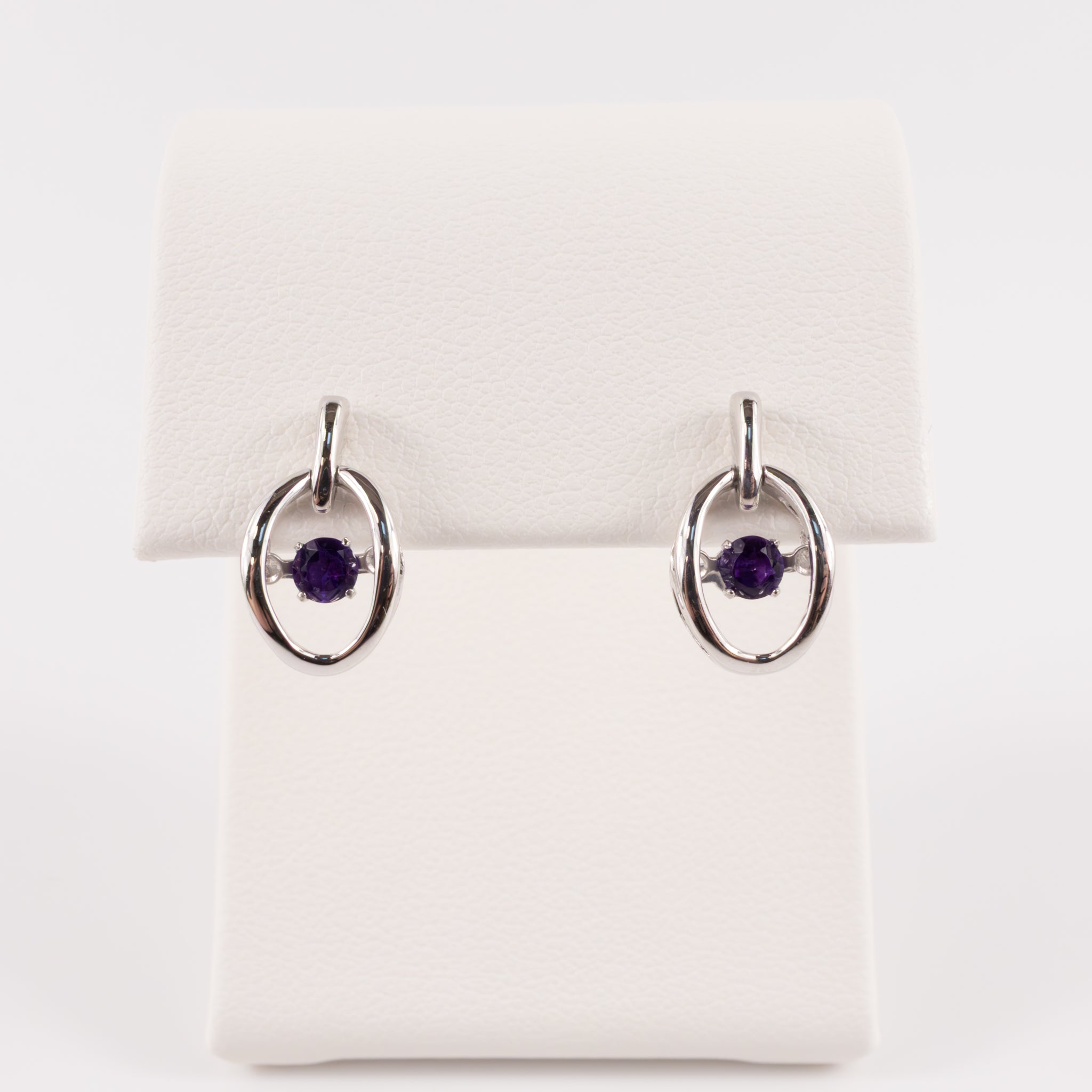 Sterling Silver Amethyst Dangle Drop Earrings