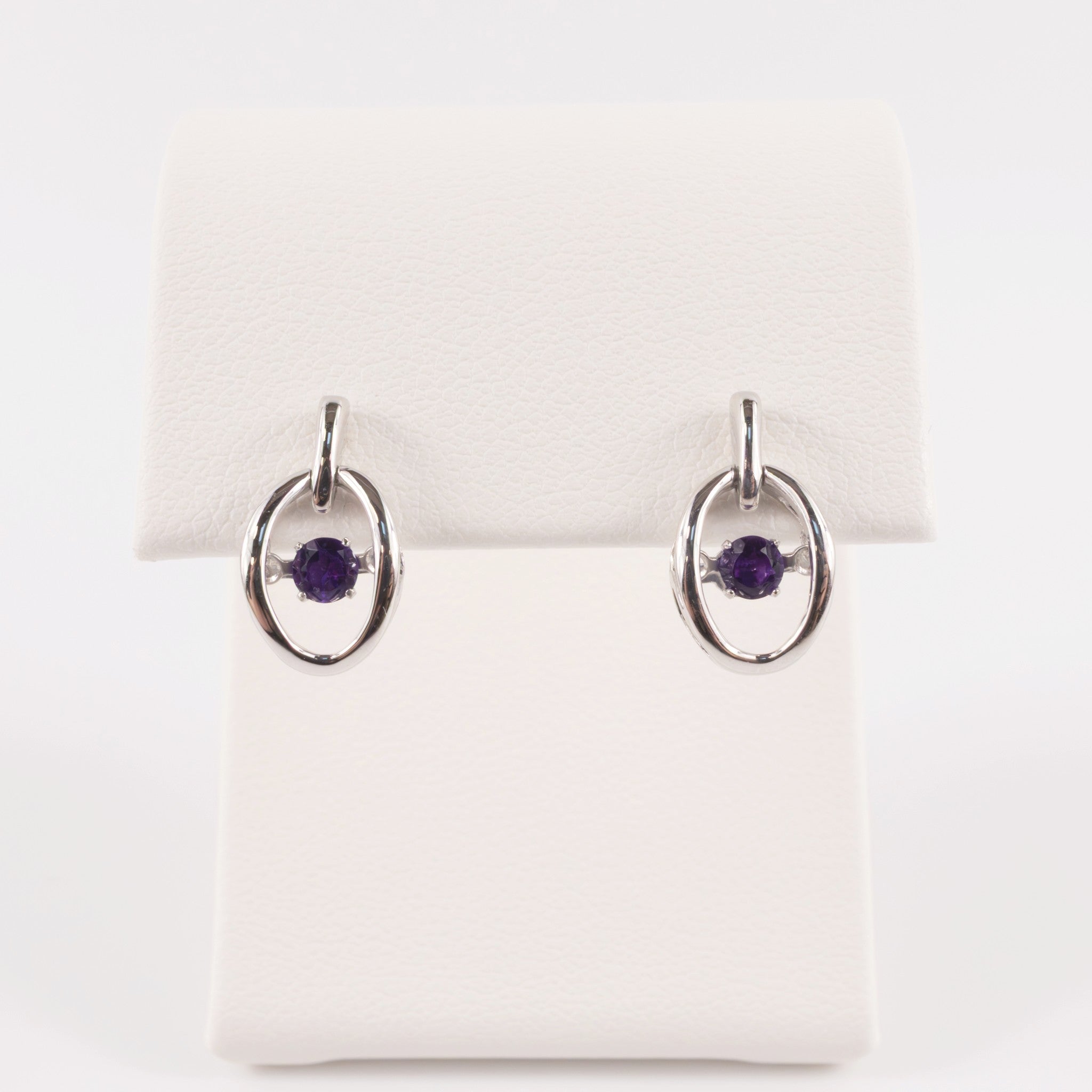 Sterling Silver Amethyst Dangle Drop Earrings