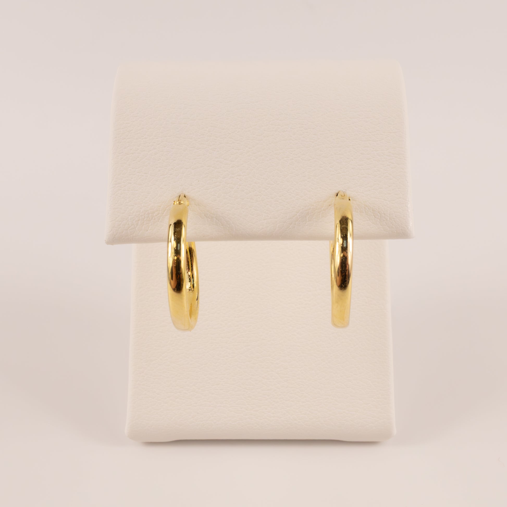 14KYG Round Tube 2x17mm Hoop Earrings