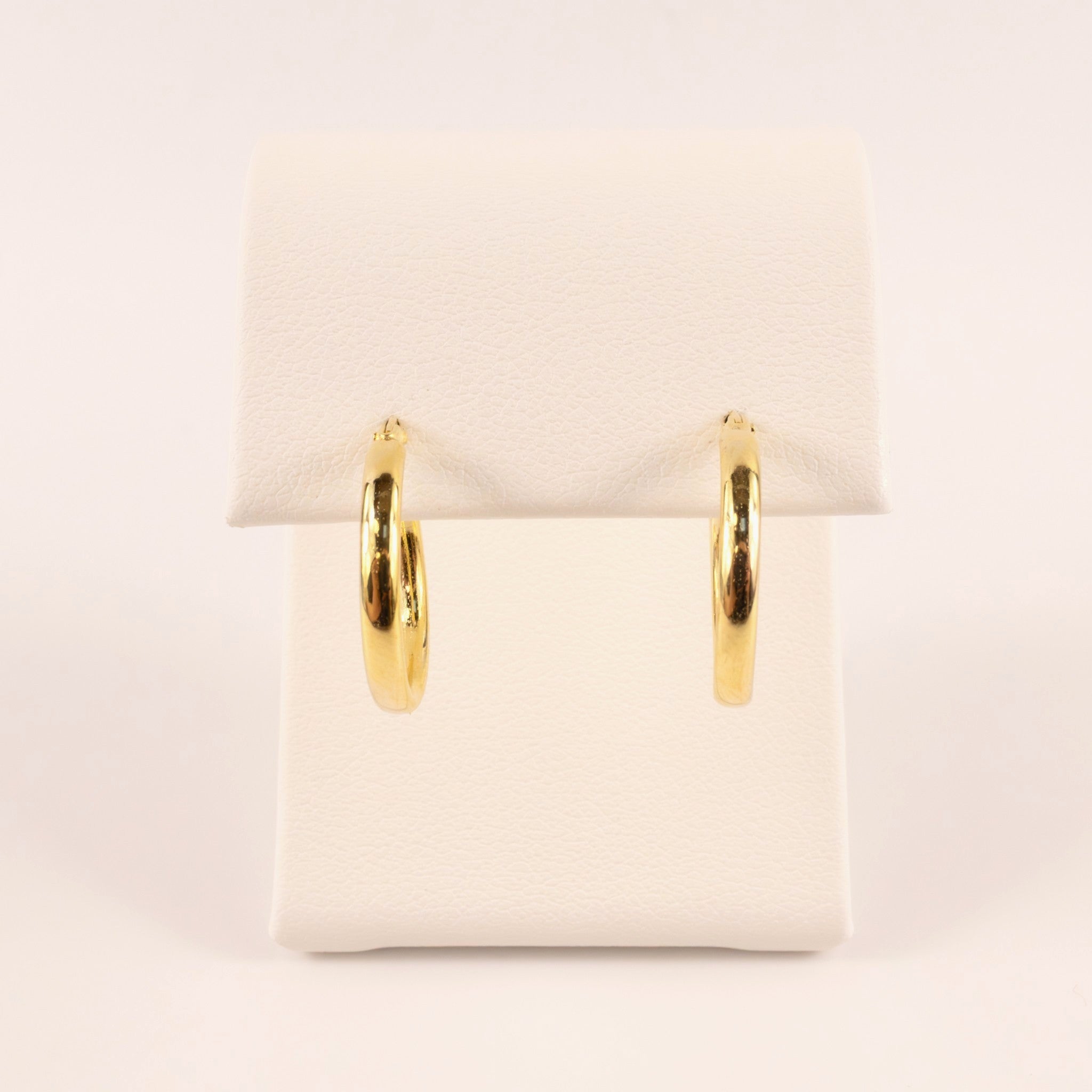 14KYG Round Tube 2x17mm Hoop Earrings
