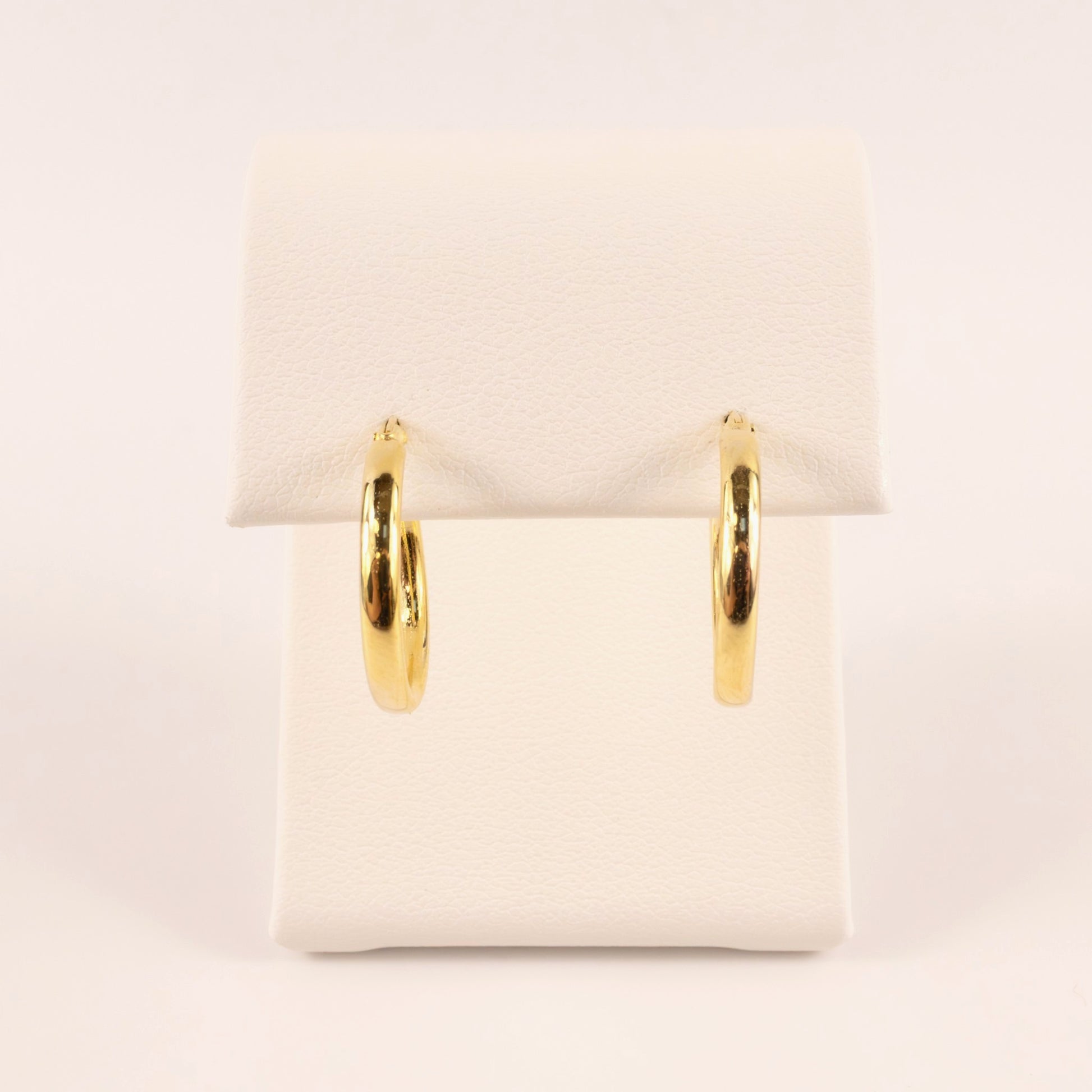 14KYG Round Tube 2x17mm Hoop Earrings