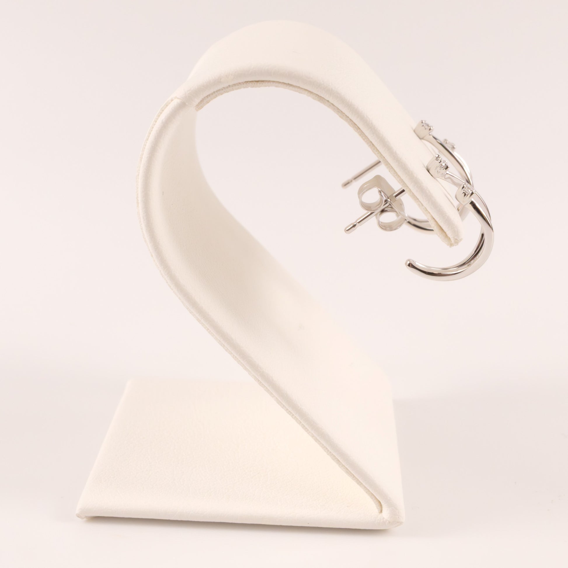 14KWG Diamond Double Loop Cuff Stud Earrings