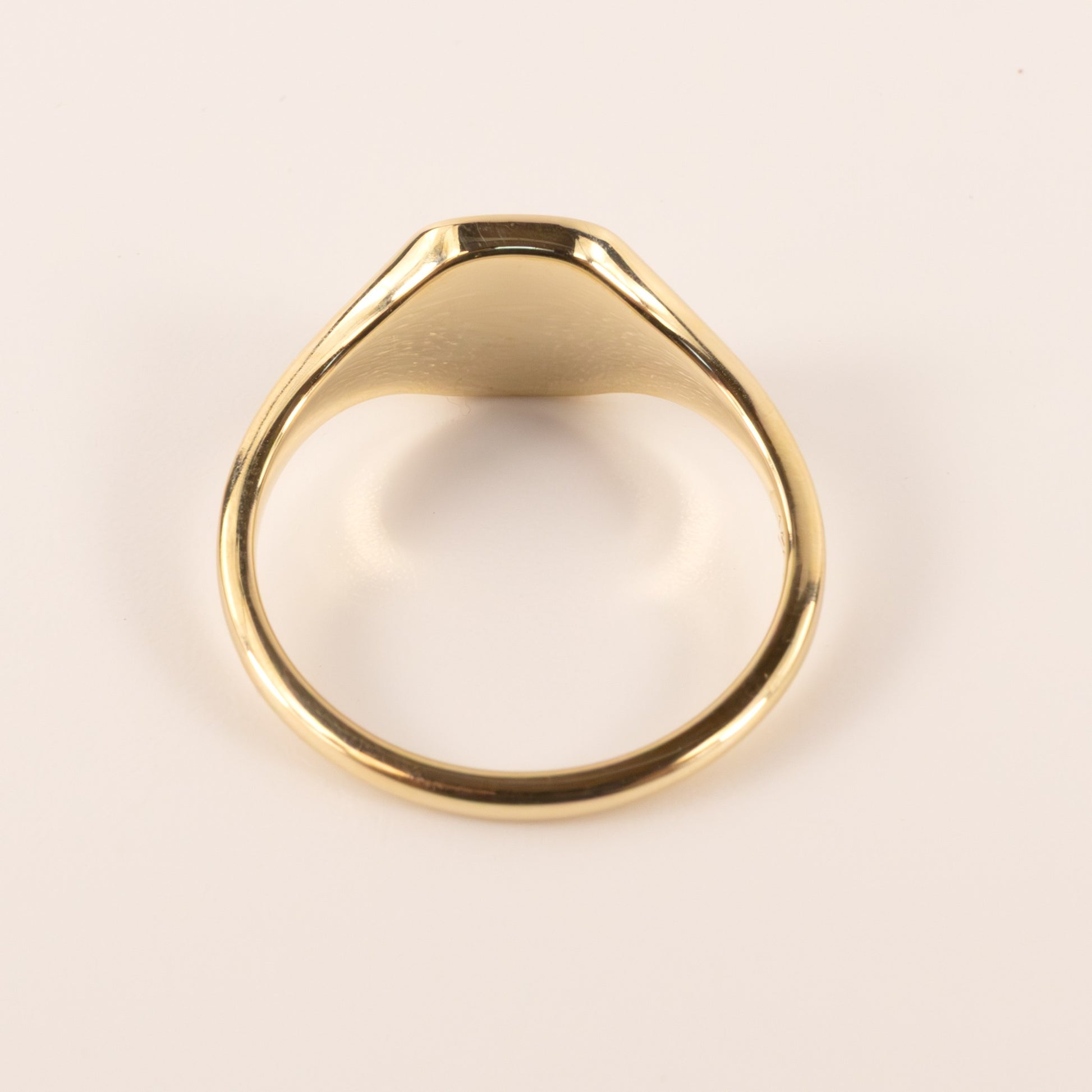 14KYG Diamond Polished Star Signet Ring