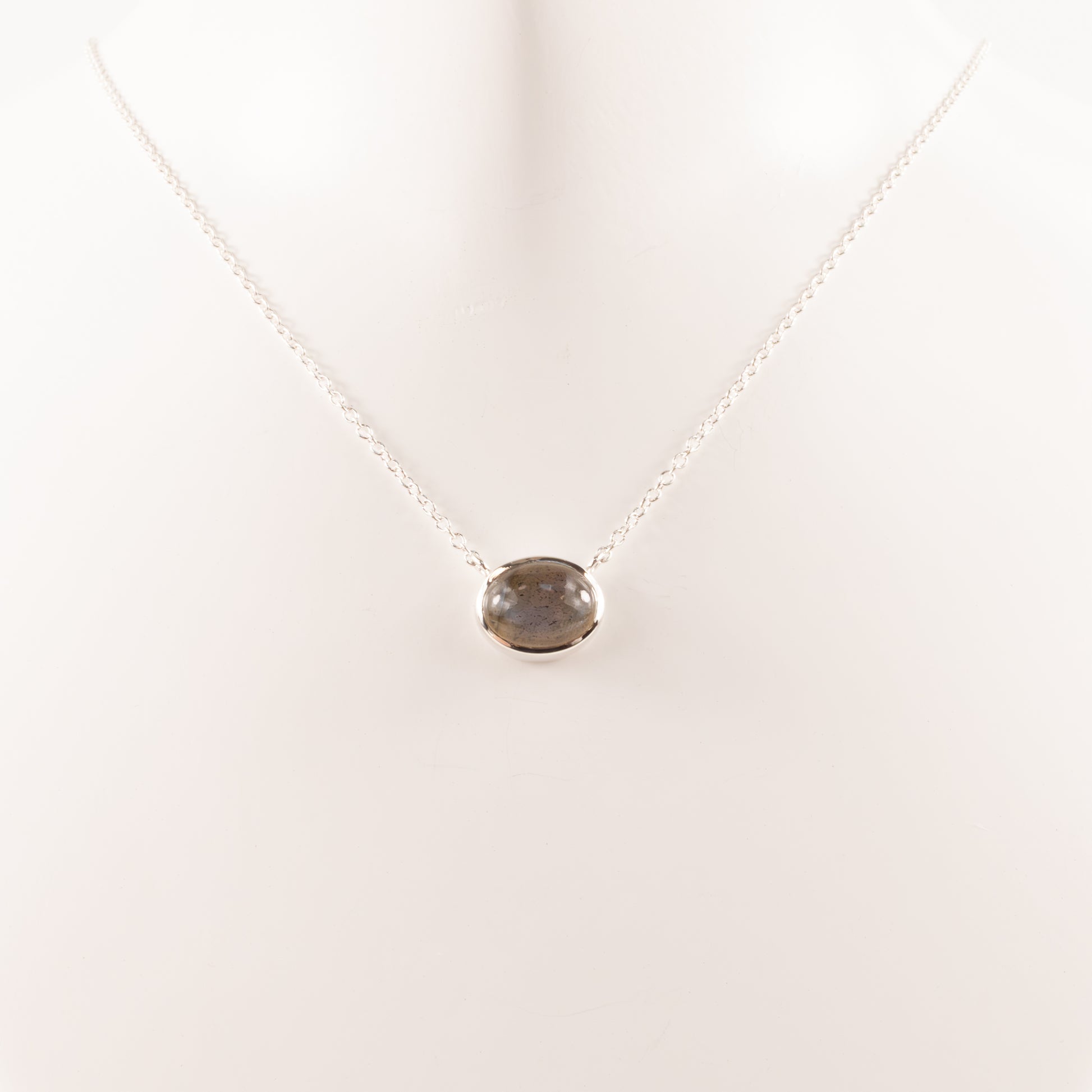 Sterling SIlver Labradorite Bezel Set Necklace