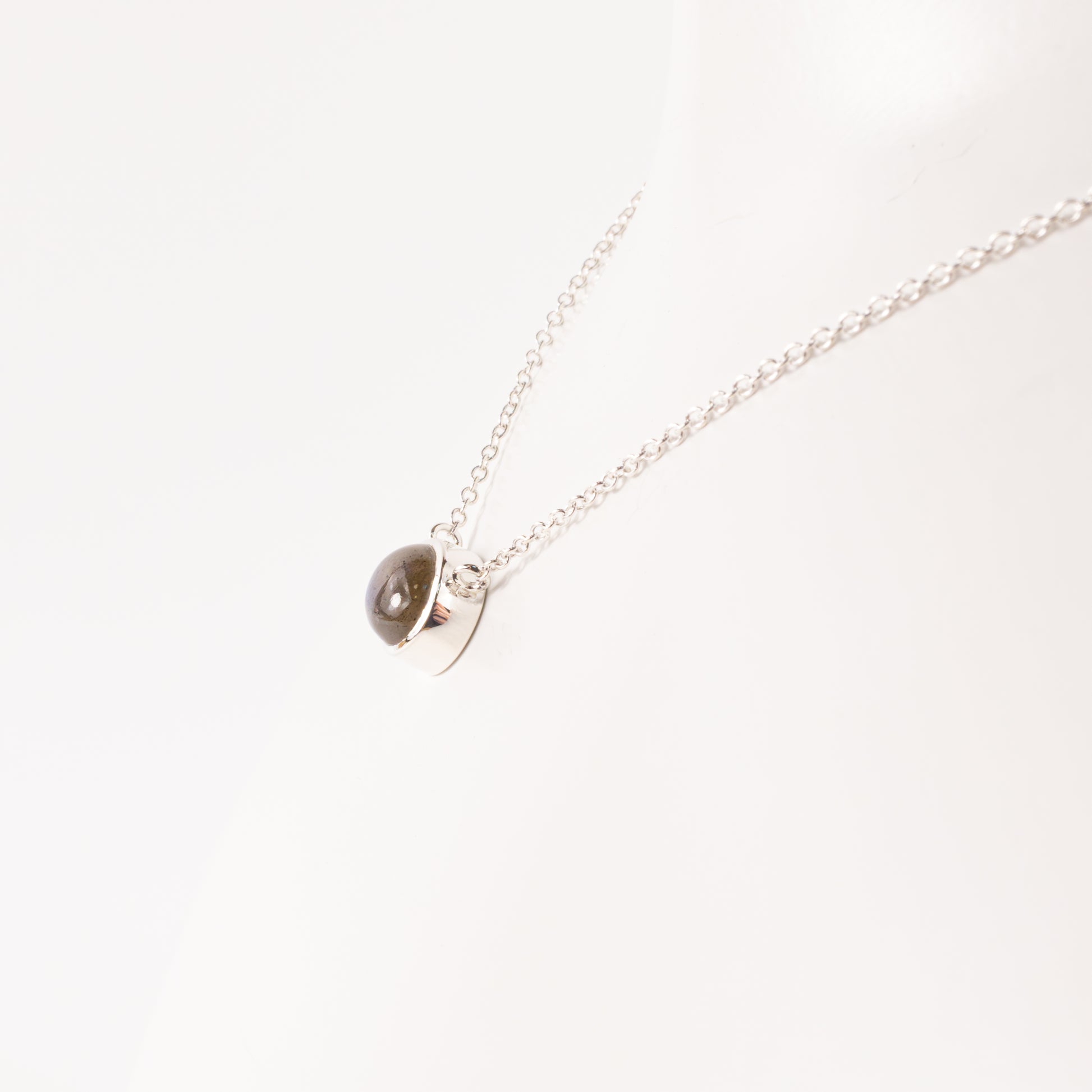 Sterling SIlver Labradorite Bezel Set Necklace