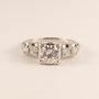 18KWG Vintage Diamond 0.59ct Accented Engagement Ring